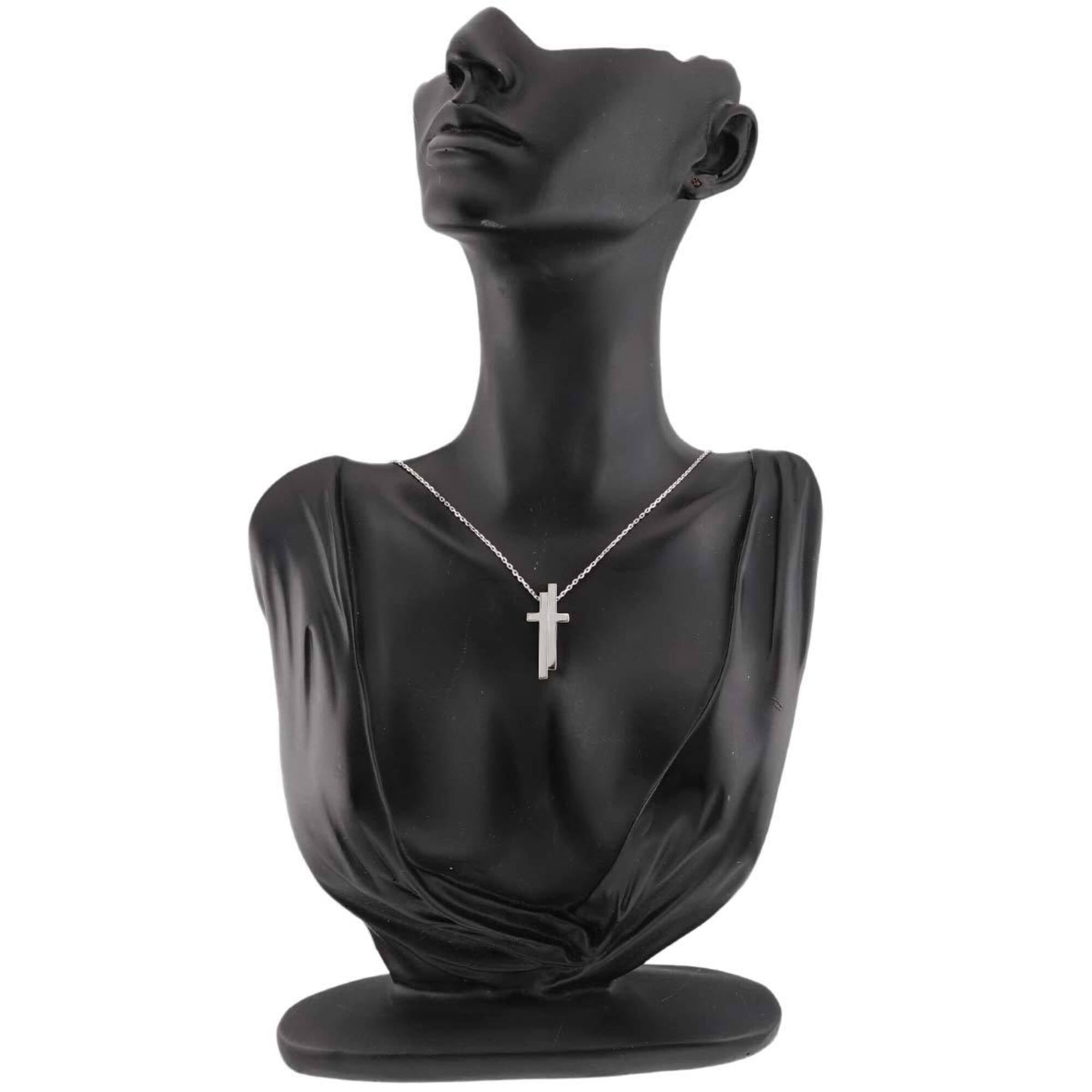 Gucci Separate Cross Necklace 48cm 18K WG White Gold 750 — Like New