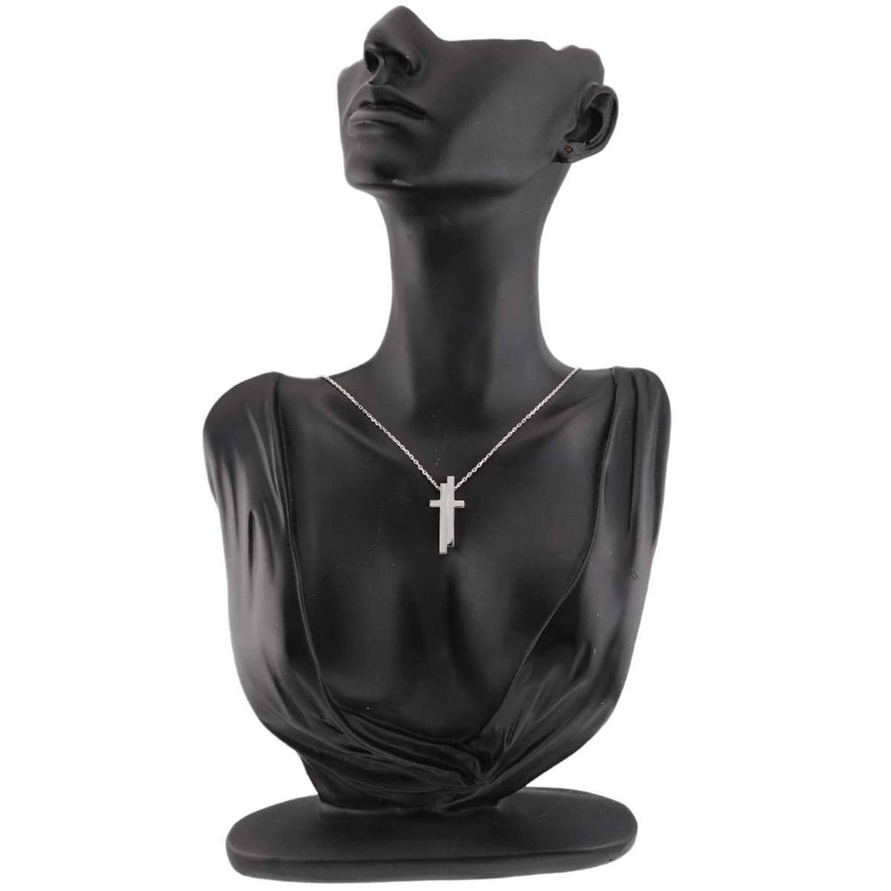 Gucci Separate Cross Necklace 48cm 18K WG White Gold 750 — Like New