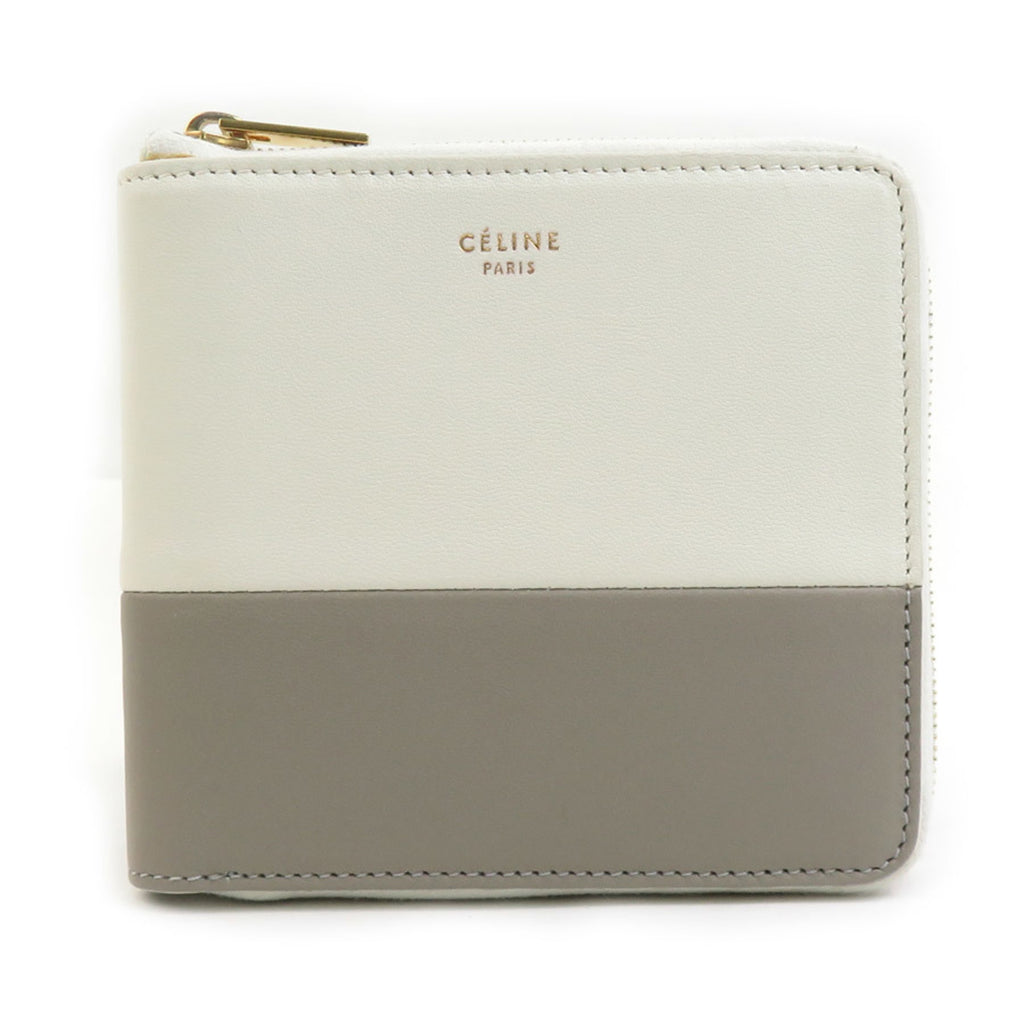 Celine Women's Bifold Wallet in Gray and Ivory Leather (56445k)