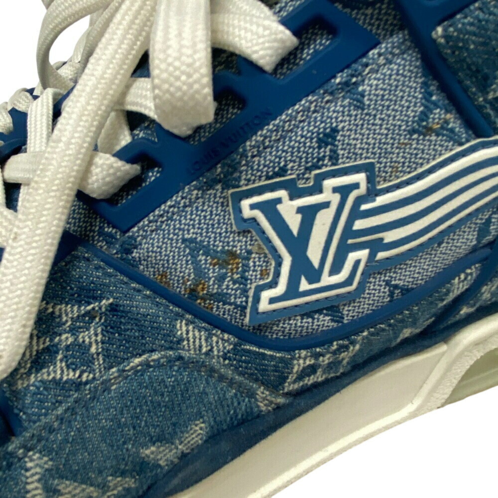 LOUIS VUITTON FD0270 Monogram Denim Sneakers Blue Men's