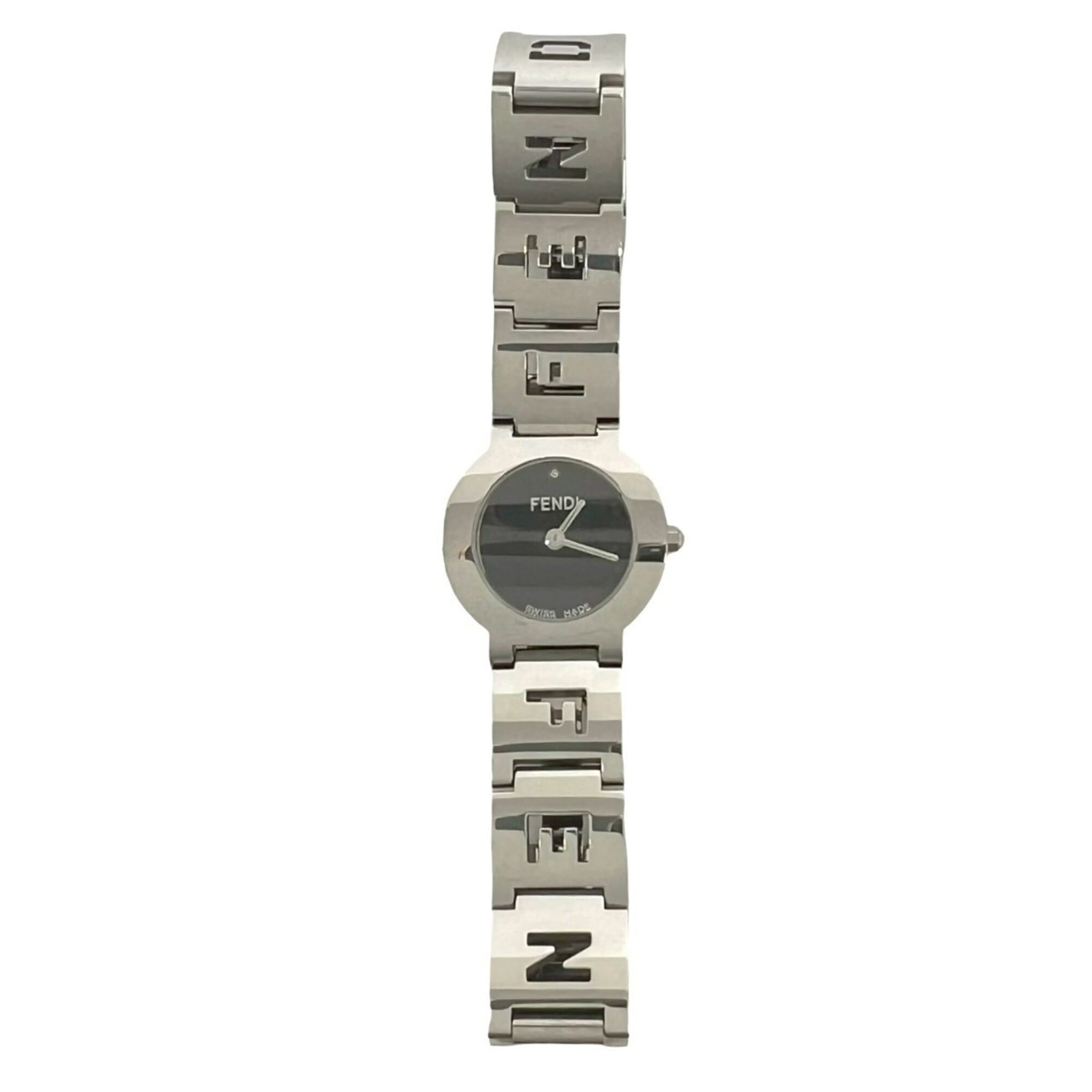 FENDI 3050L Logo Motif Stainless Steel Quartz Watch Silver 31341 — Good