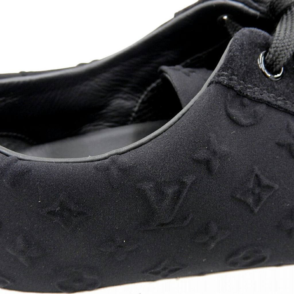 Louis Vuitton Stellar Line Shoes Monogram Embossed Sneakers Approx. 22cm Suede Black