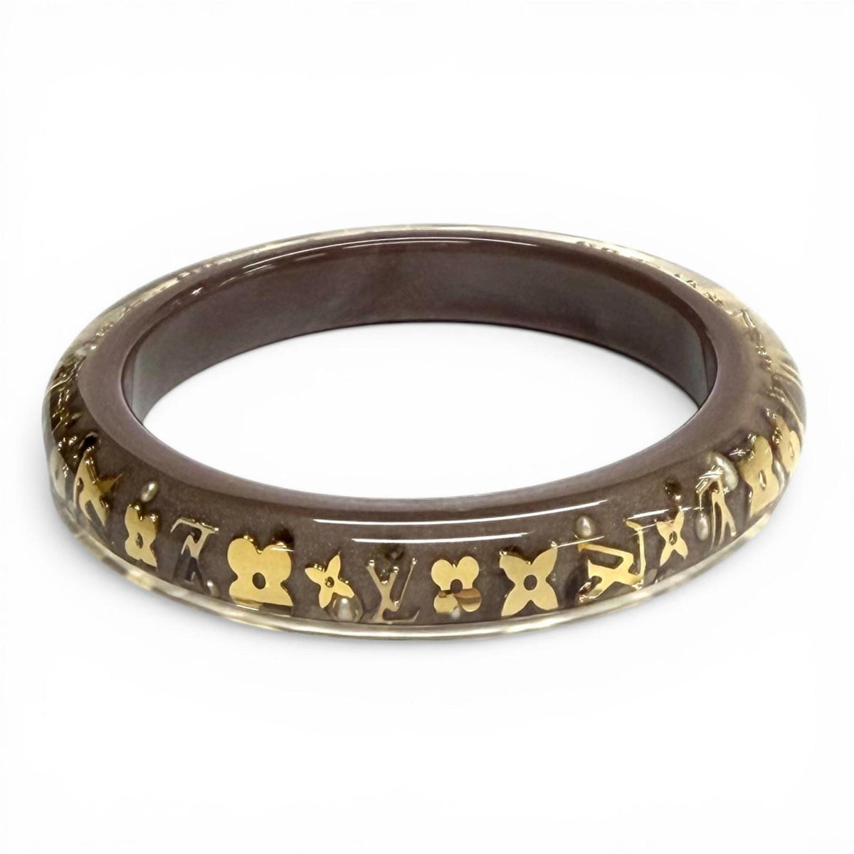 LOUIS VUITTON M65867 Bracelet Inclusion TPM Monogram Bangle Clear Brown Gold with Dust Bag Women's — Like New