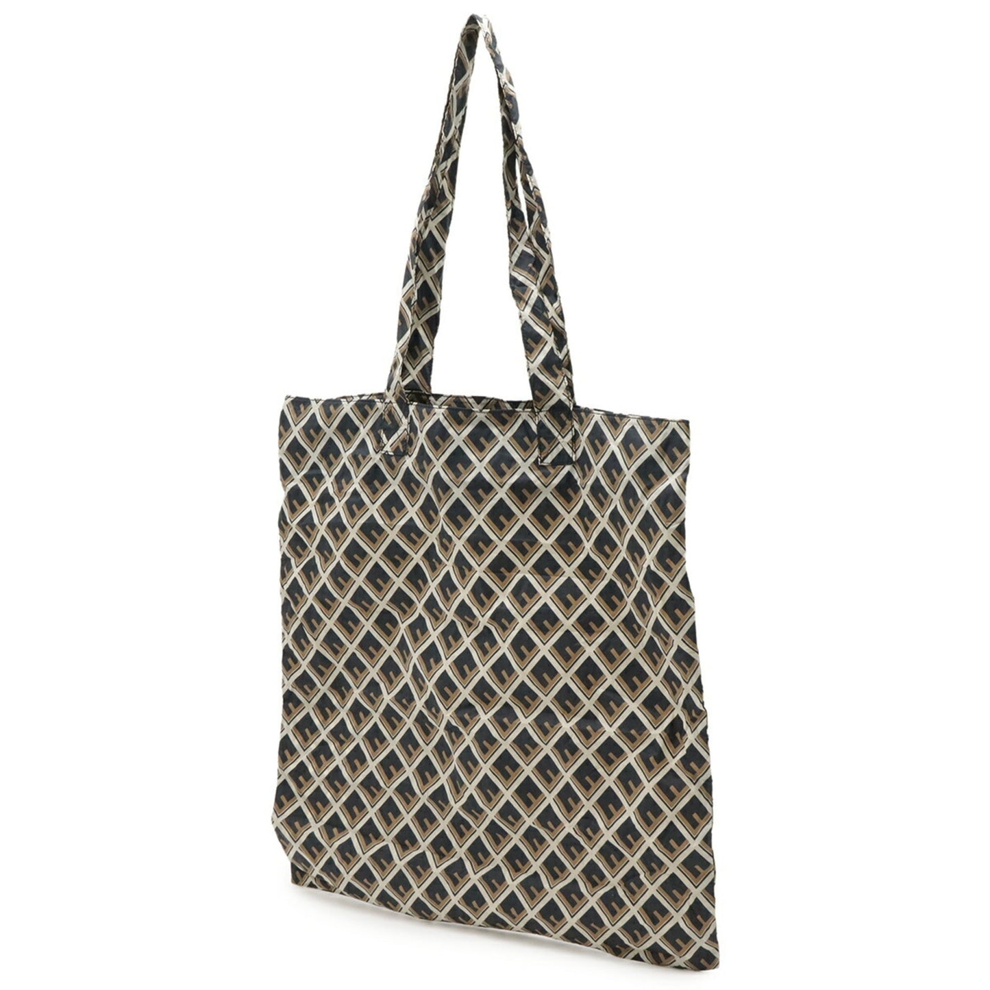 FENDI FF Eco Bag, Tote Pocketable, Bag Charm, Coin Case, Nylon, Leather, Black, Red, Brown, 7AR721