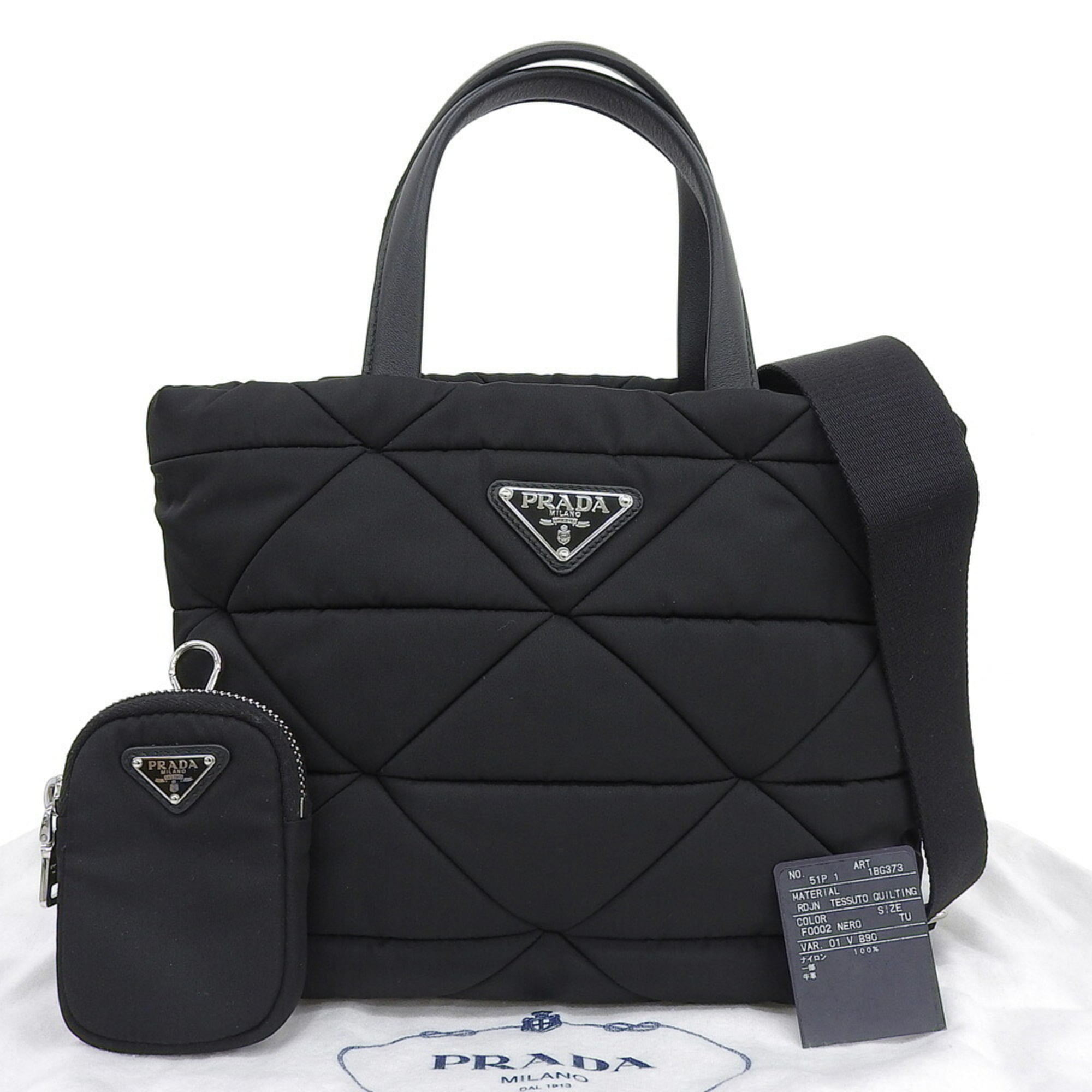 Prada Padette Bag 1BG373 Handbag/Shoulder Nylon Black