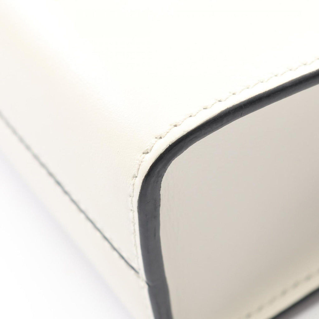 Prada embossed logo handbag, leather, women's, white, 1BA333