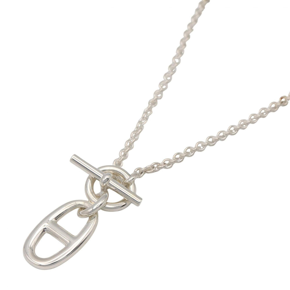 Hermes Chaine d'Ancre Amulette Necklace, Sterling Silver 925, Tone, 9.8g — Like New