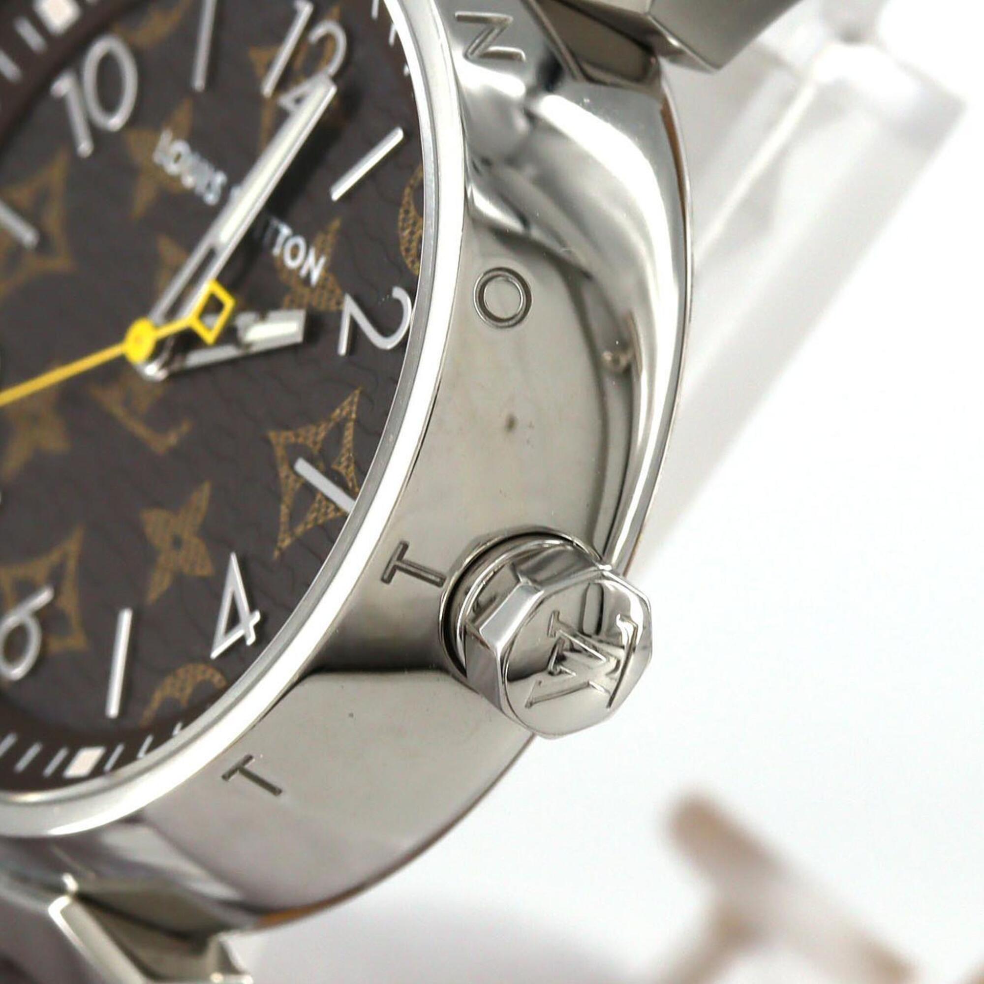 Louis Vuitton Tambour Monogram QA071 SS Quartz Watch — Good