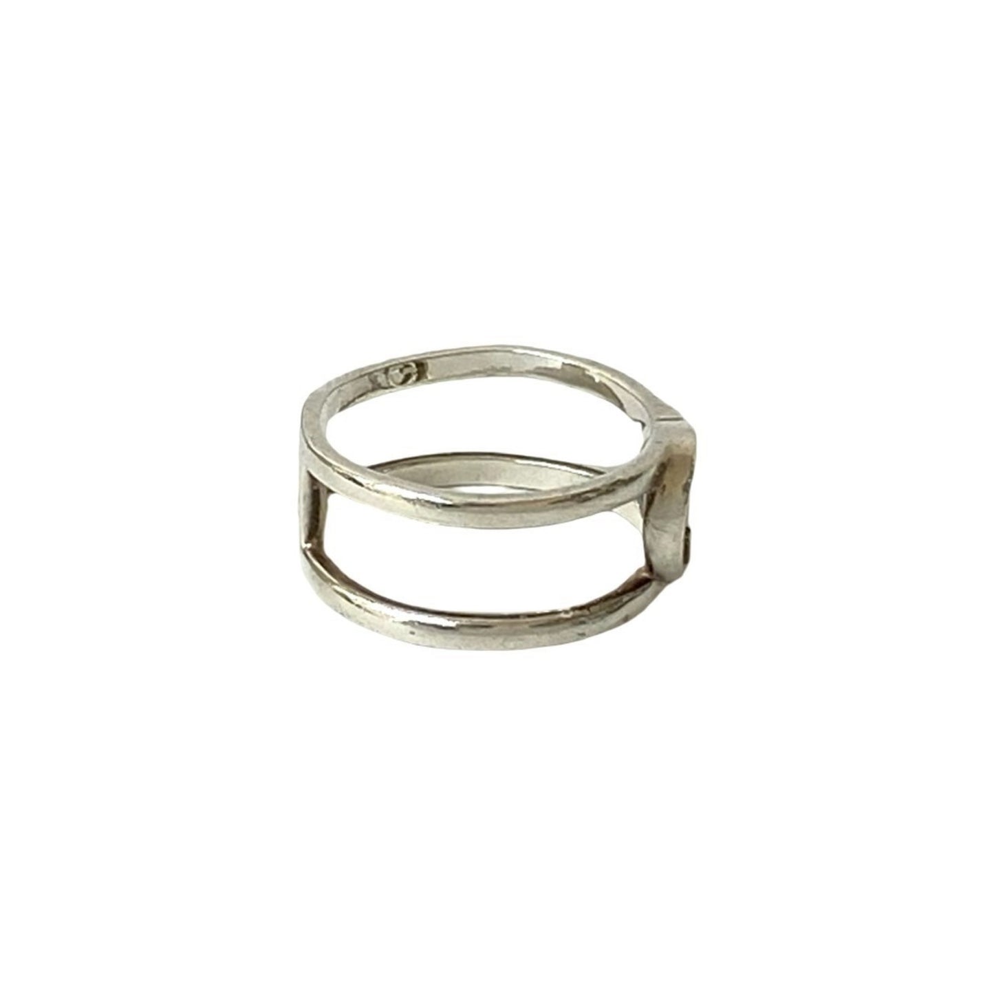 GUCCI Interlocking G Open Hand Ring in Sterling Silver (l22-8)