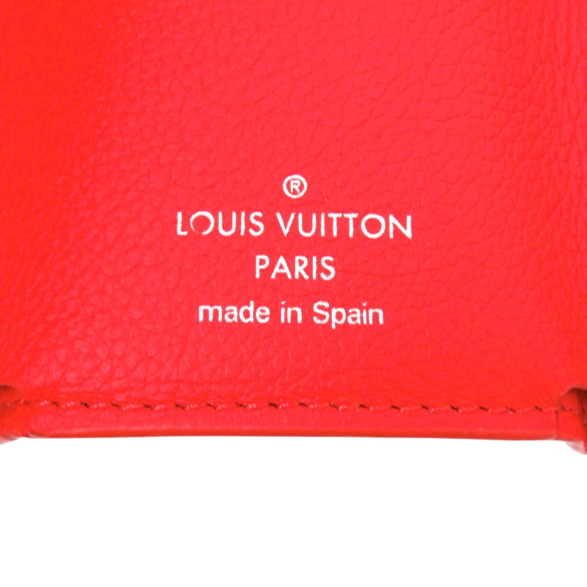 Like new Louis Vuitton Portefeuille Rock Mini M67860 Leather Red Tri-fold Wallet LV 1671 LOUIS VUITTON