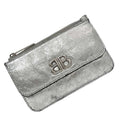 Balenciaga card holder/coin case f-24080 Silver Monaco 765420 Leather coin purse 8122 N 527545 BALENCIAGA BB wallet/pouch/card holder for men and women