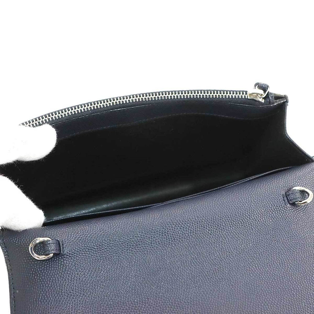 Saint Laurent Kate Chain Wallet, Bifold Long Leather, Navy Blue, 452159