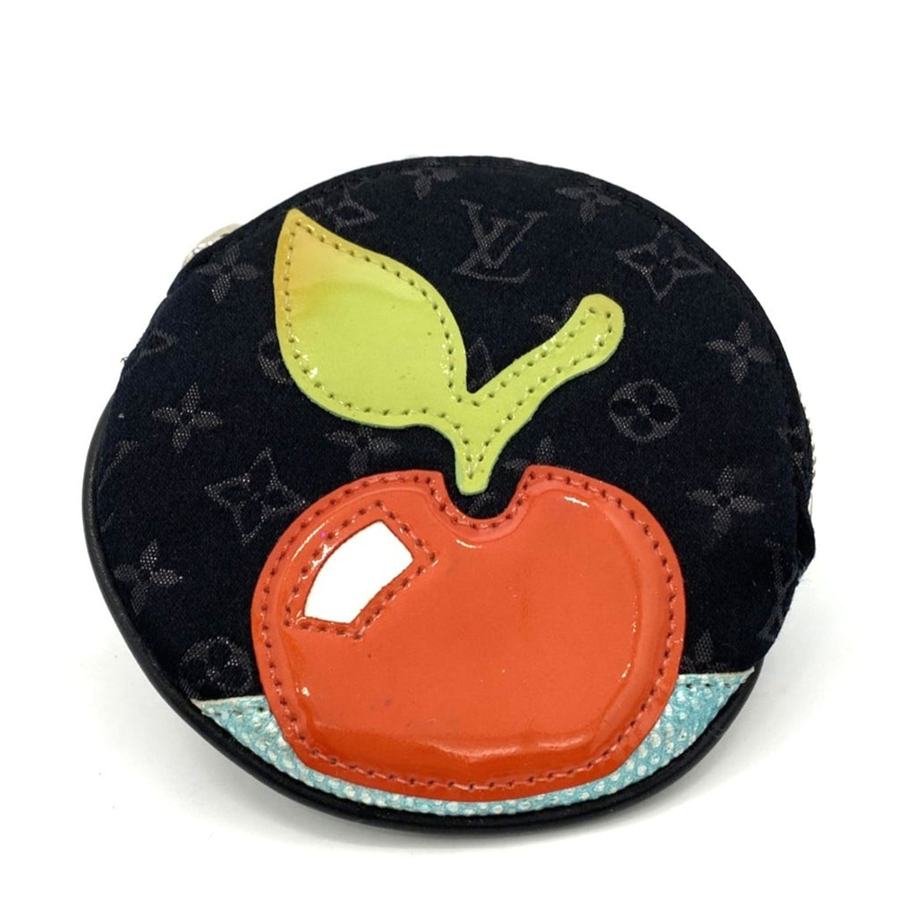 LOUIS VUITTON M92272 Coin Case, Comte de Fée Porte Monnaie Long, Apple Monogram Satin, Black, Women's