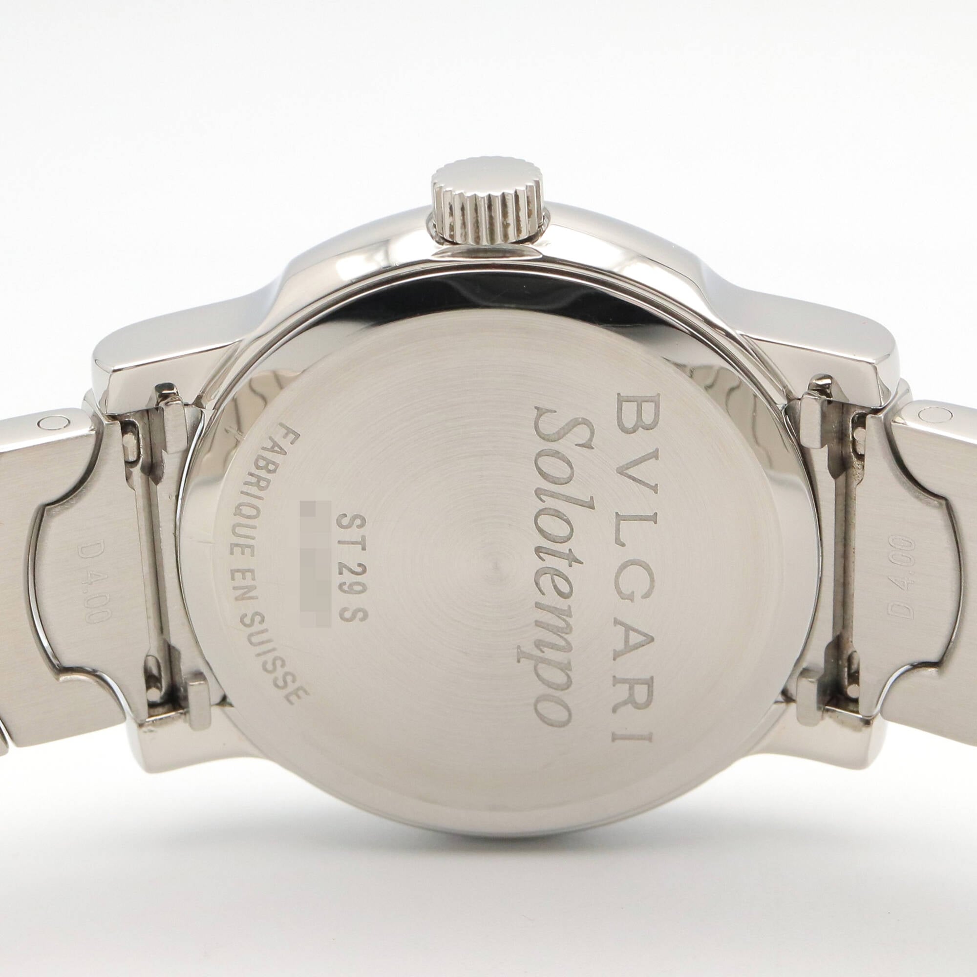 Bulgari BVLGARI Solo Tempo Watch, Stainless Steel, Women's, White (ST29S) — Very Good