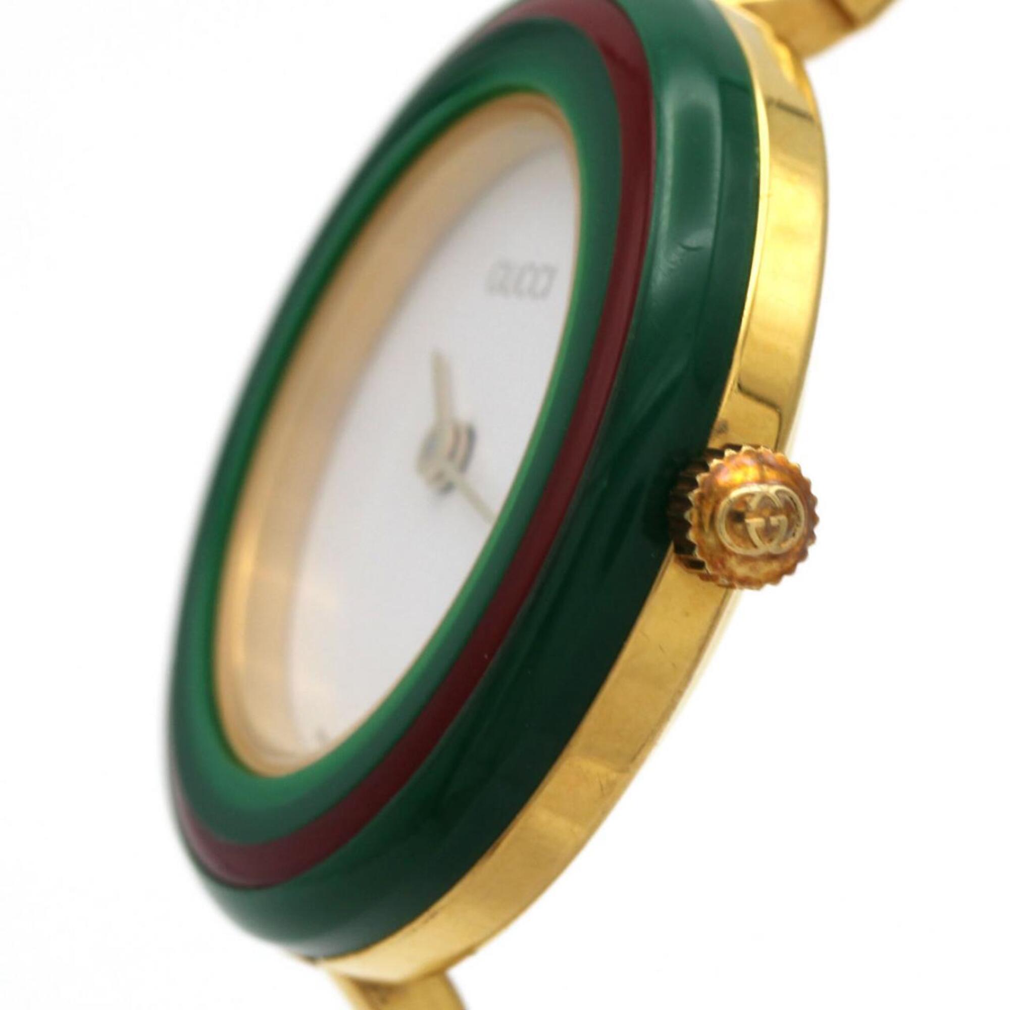 Gucci Change Ring GP Medium Size 11 12.2 Quartz Watch — Good