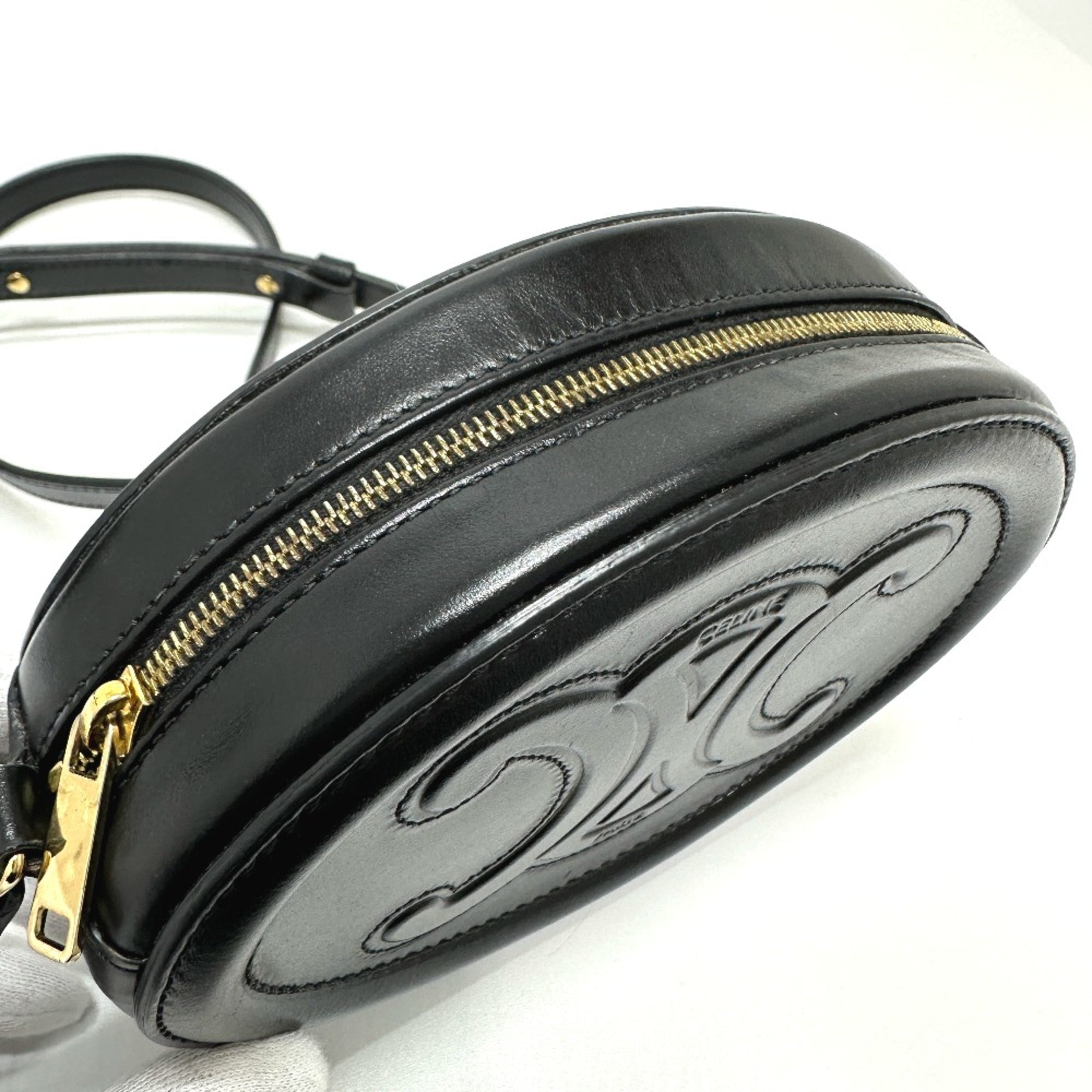 CELINE Triomphe crossbody bag Shoulder Bag Black — Like New