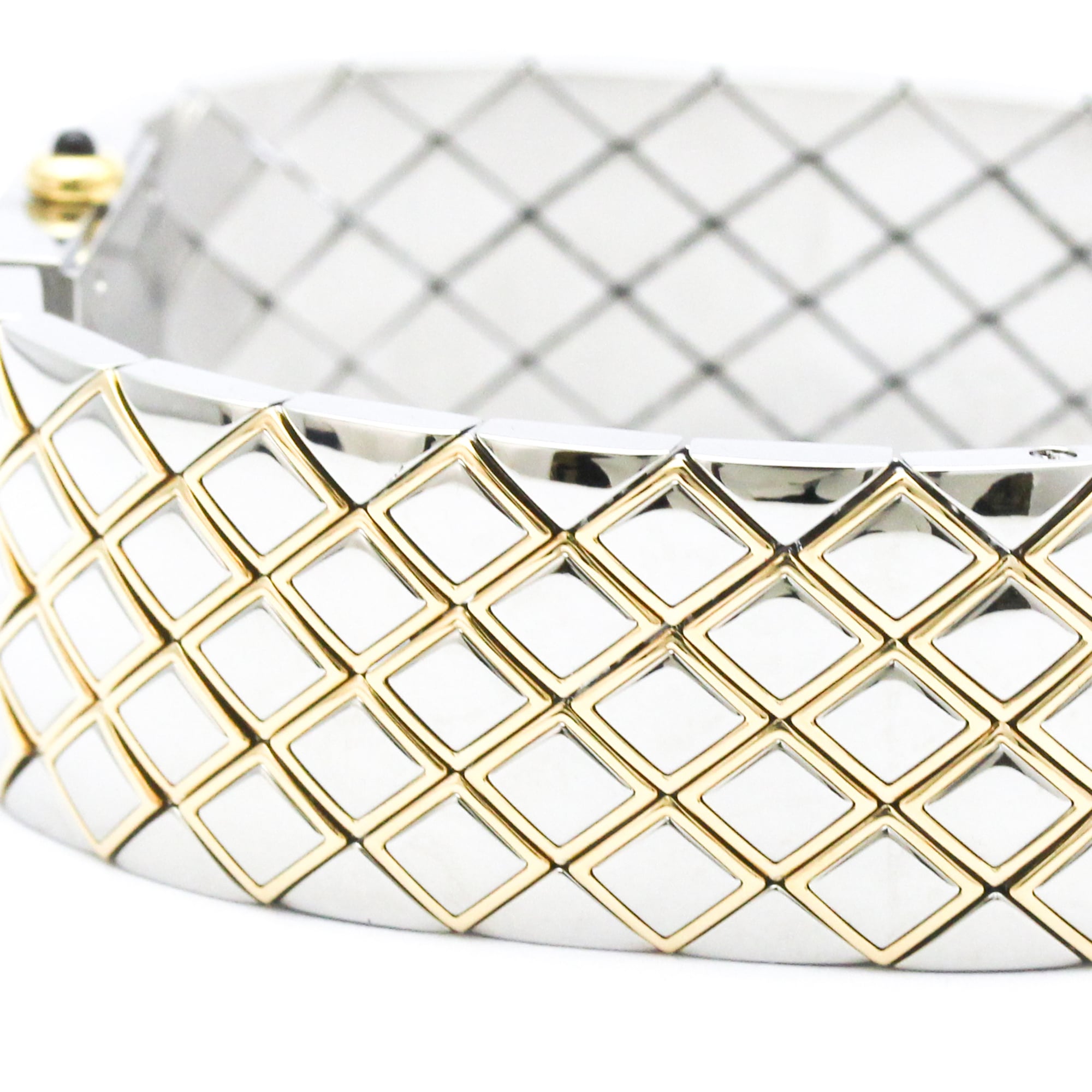 CHANEL Matelasse 18K Gold Steel Quartz Ladies Watch H0475 Polished — Very Good