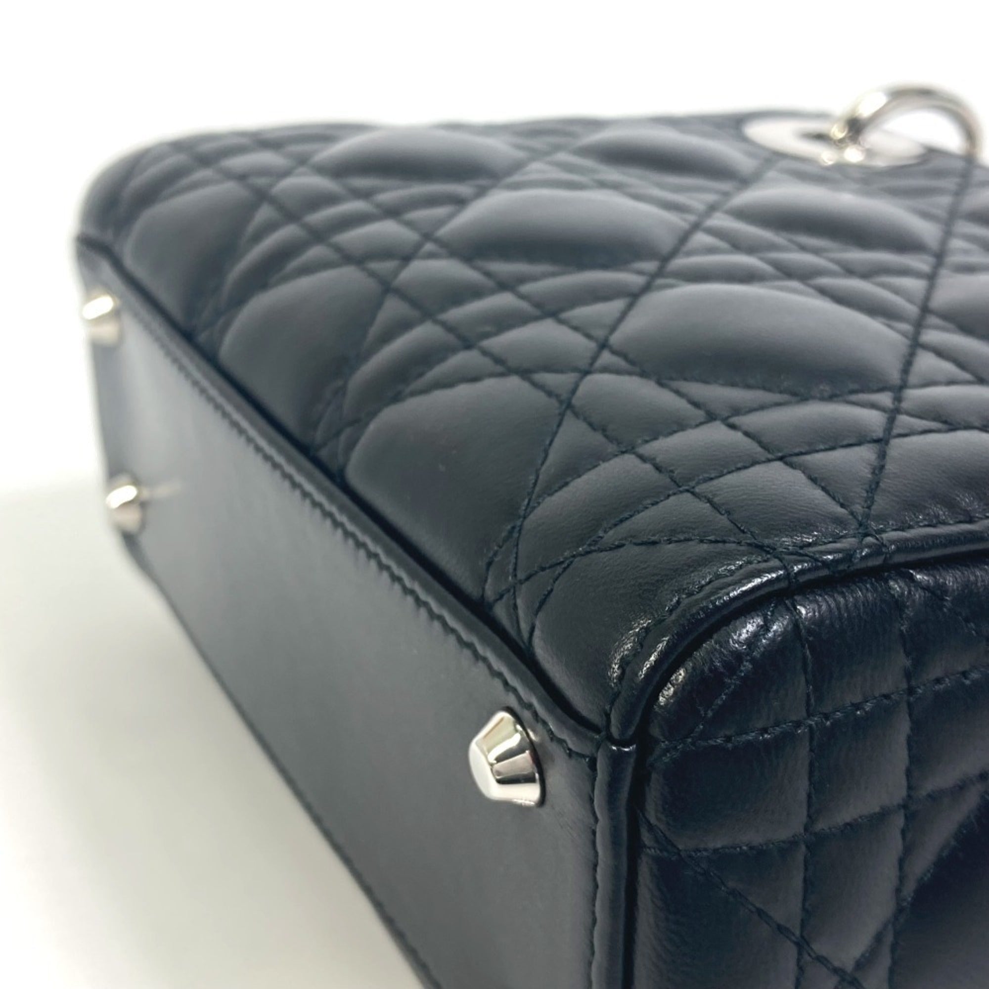 Christian Dior Dior Lady Cannage Shoulder Bag Leather Women's Black — New - Store Return