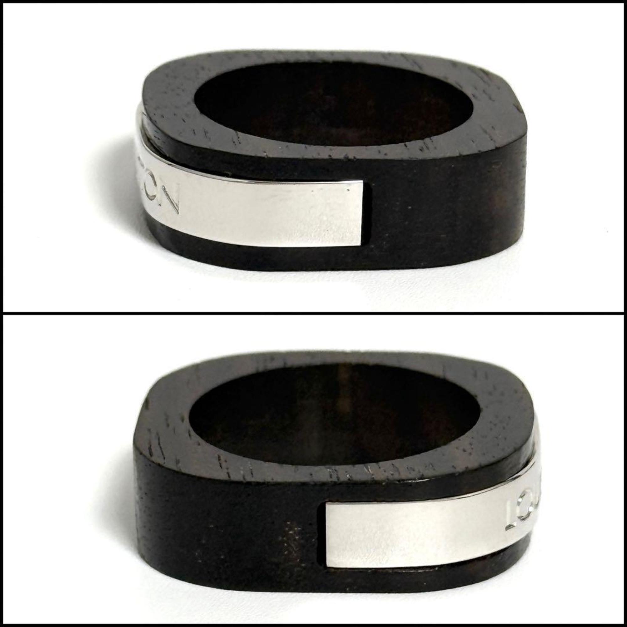Louis Vuitton Men's Wood and Metal Square Ring — Like New