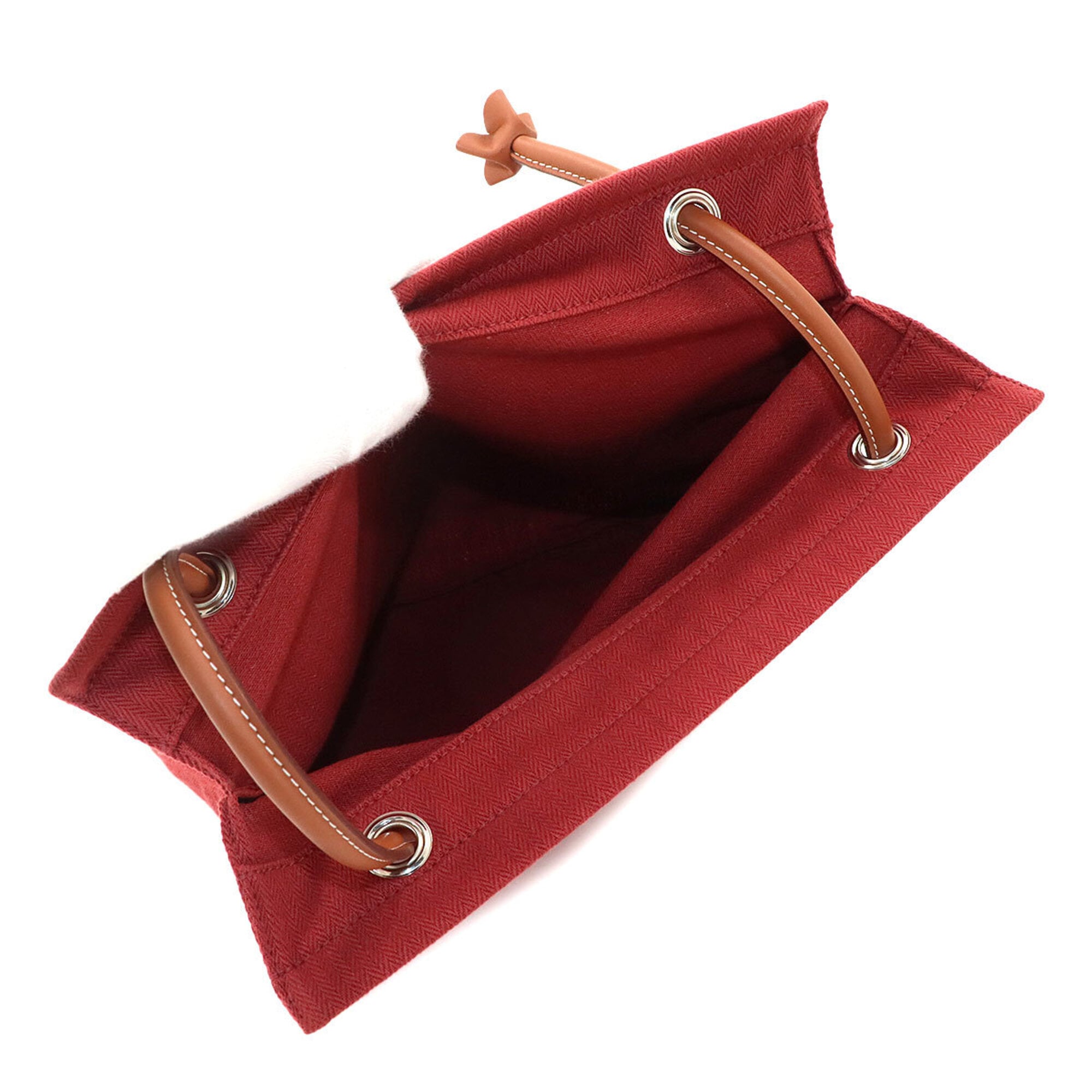 Hermes Sac Aline MM Shoulder Handbag, Toile Chevron Swift Leather, Rouge H Gold, B Stamp — Like New