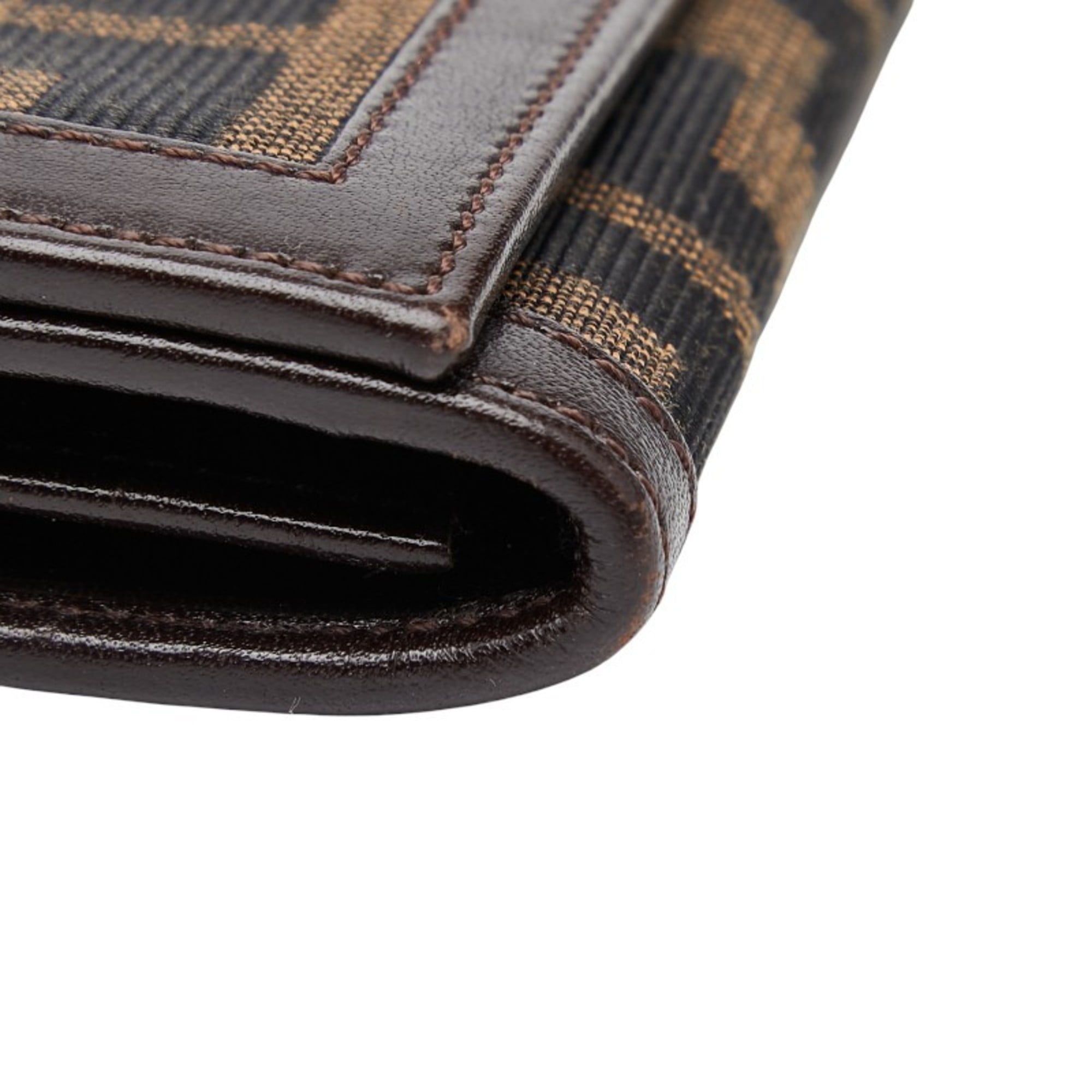 Fendi Zucca long wallet in brown canvas and leather for women.