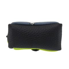 Louis Vuitton Square Pouch Colorblocks M00739 Taurillon Leather Blue-Gray Yellow Accessory Bag Charm LV 0775 LOUIS VUITTON — Like New