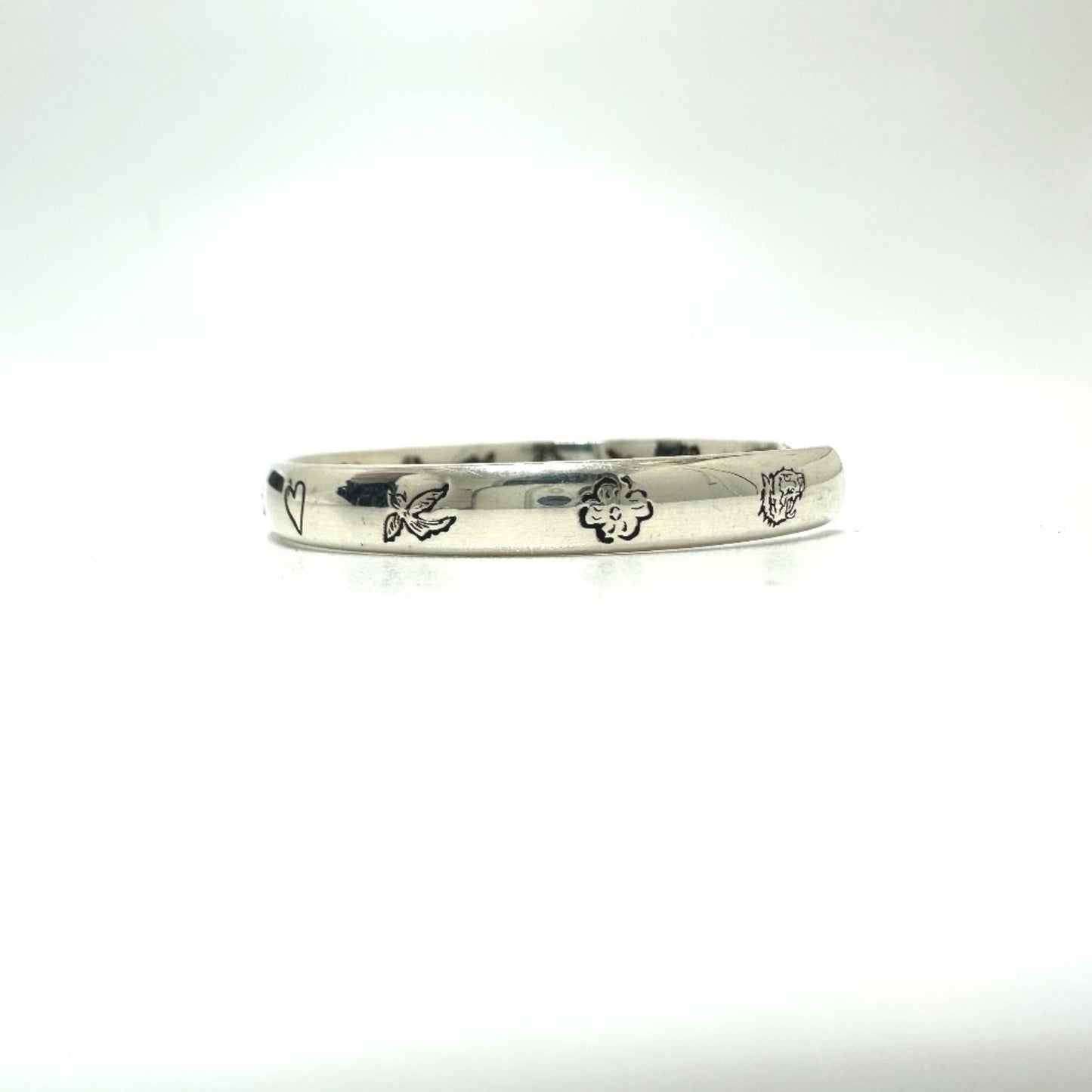 GUCCI 454287 Blind for Love Bangle SV925 Women's Silver