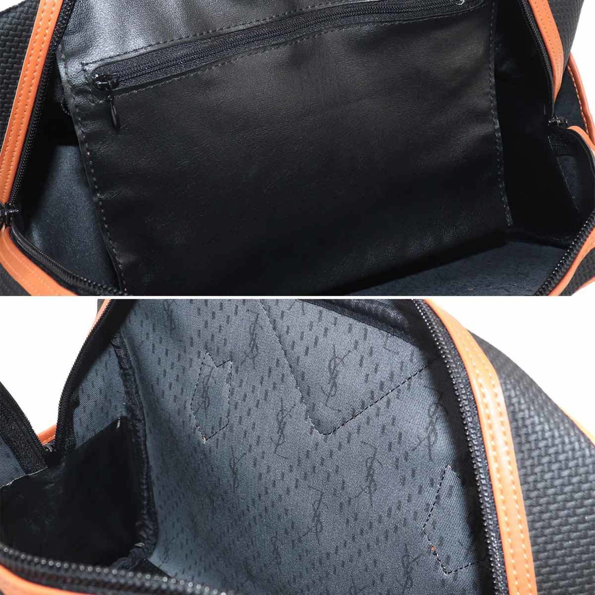 Yves Saint Laurent Boston Handbag, Leather, Black/Brown, Gold Hardware — Like New