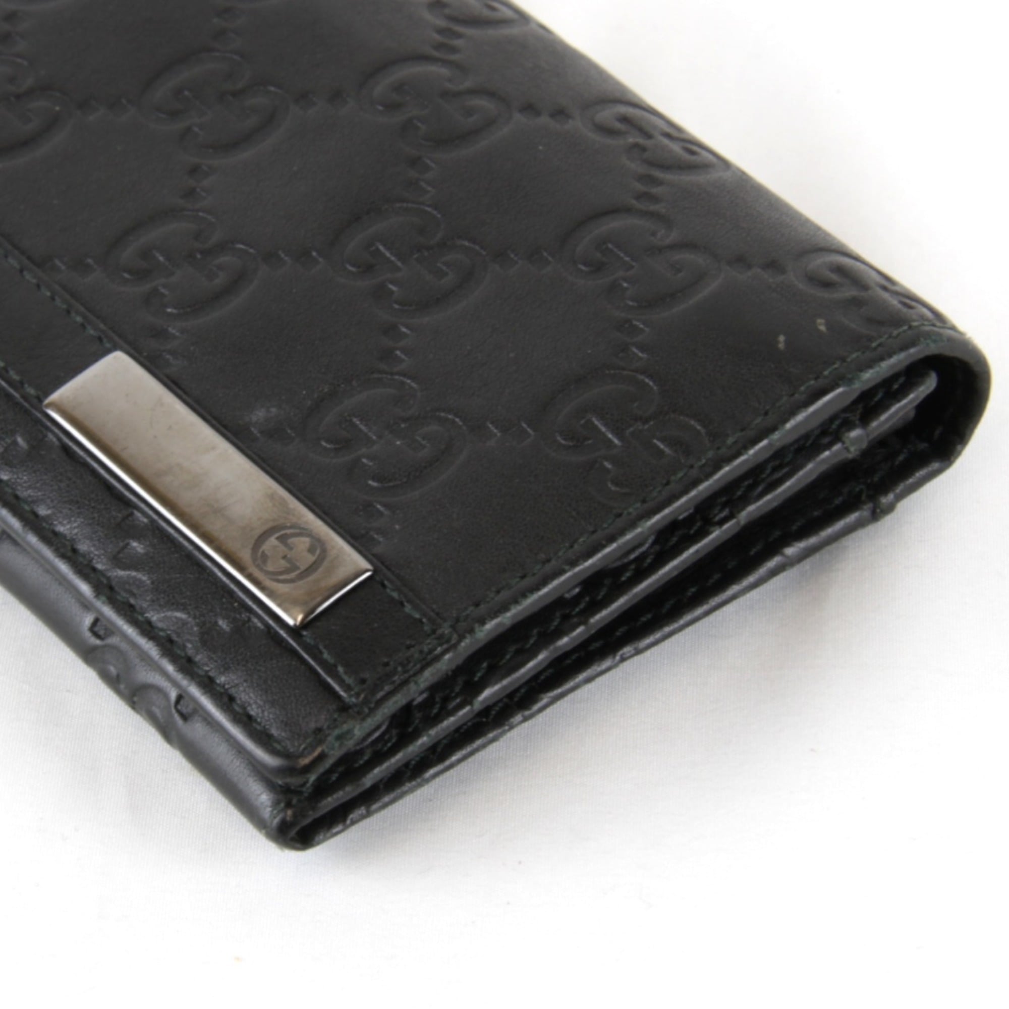 GUCCI 233112 493075 Long Wallet in Shimmer Leather, Black, Women's