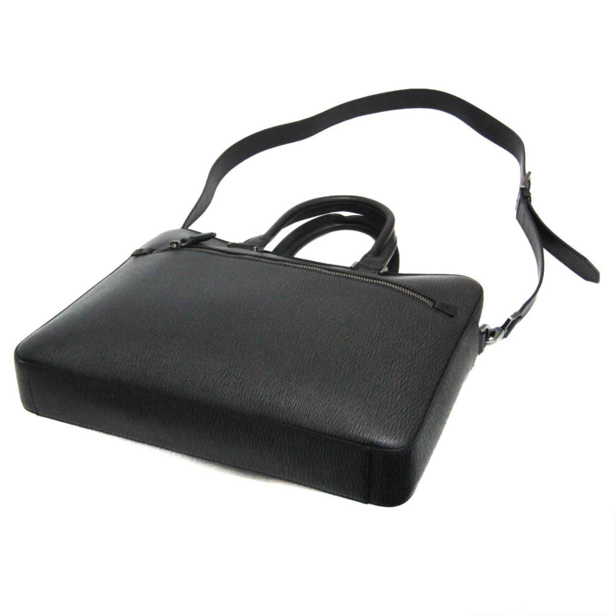 Salvatore Ferragamo FZ-24 0458 Men's Leather Briefcase,Handbag Black — Like New