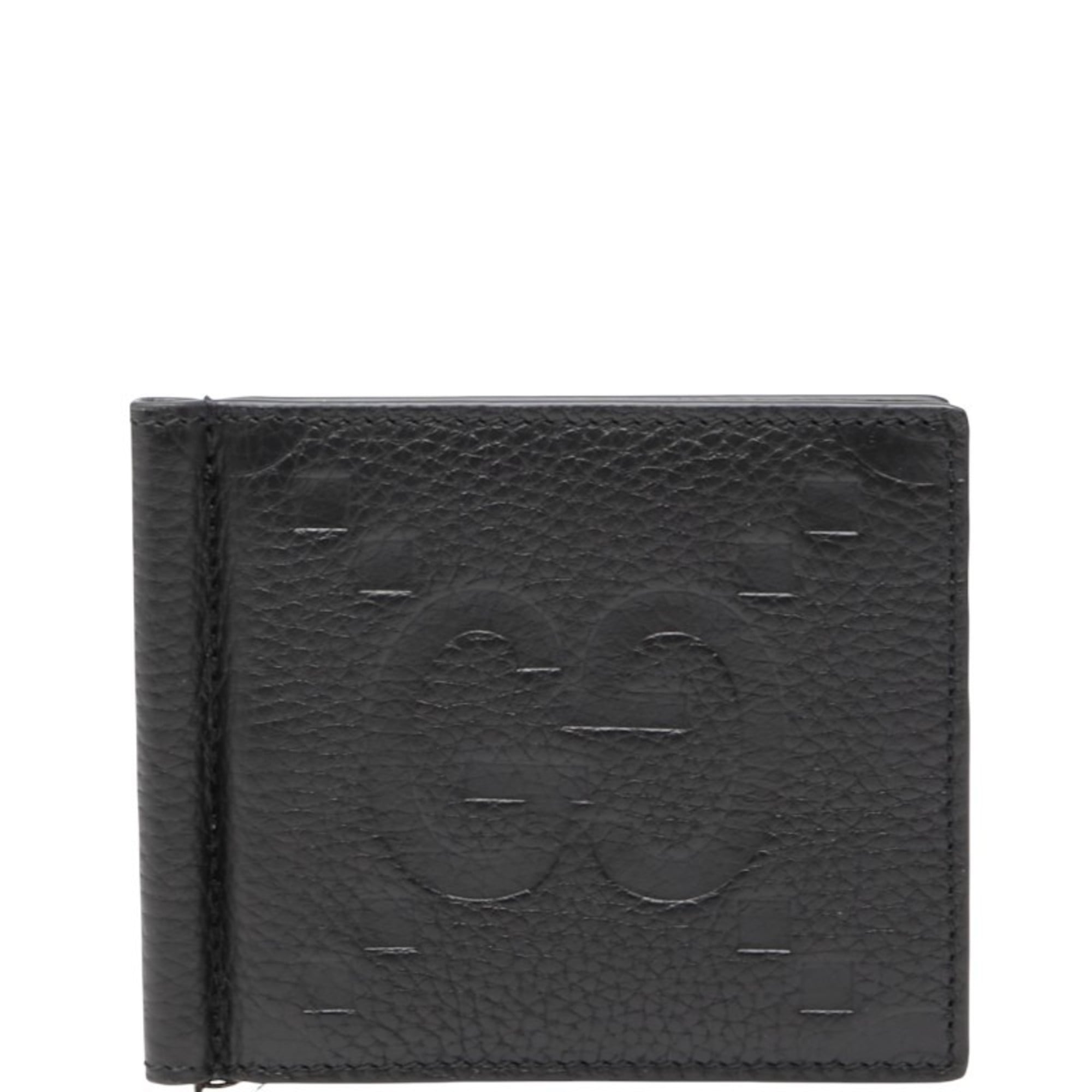 Gucci Jumbo GG Bifold Wallet with Money Clip 739477 Black Leather Women's GUCCI