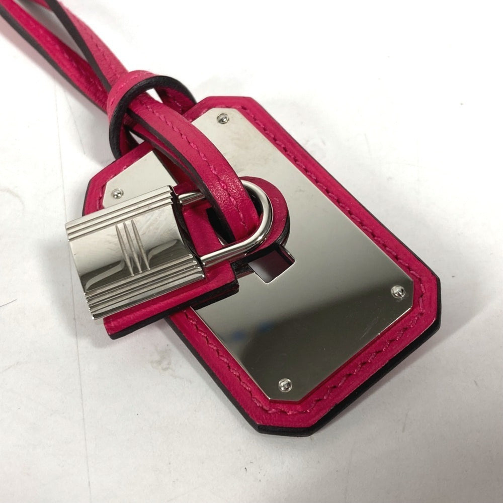 HERMES O'Kelly GM Accessories Long Necklace Swift Leather Women's Rose Mexico Pink — Like New