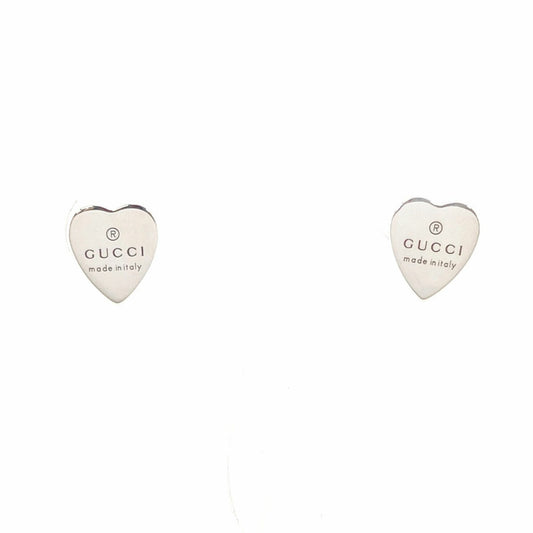 GUCCI Trademark Heart Shape 223990 J8400 8106 Earrings, Silver 925, Silver, Women's