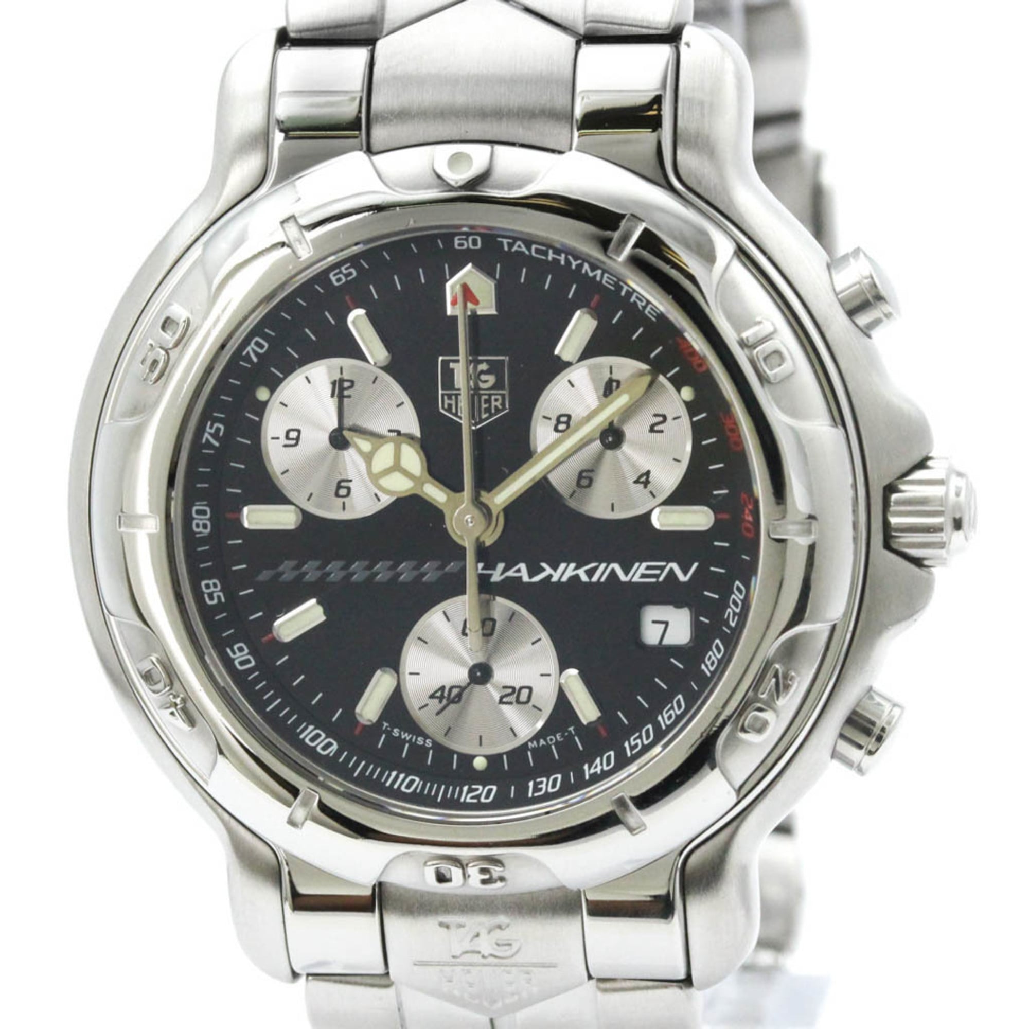 TAG HEUER 6000 Chronograph Mika Hakkinen Limited Watch CH1114 Polished — Very Good