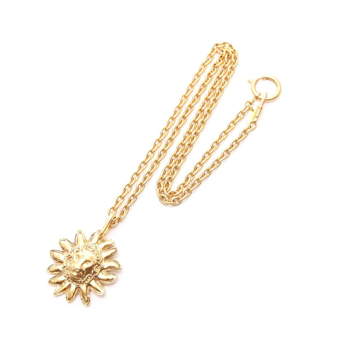 CHANEL Coco Mark Lion Necklace Jewelry GP (Gold Plated) Women's Gold