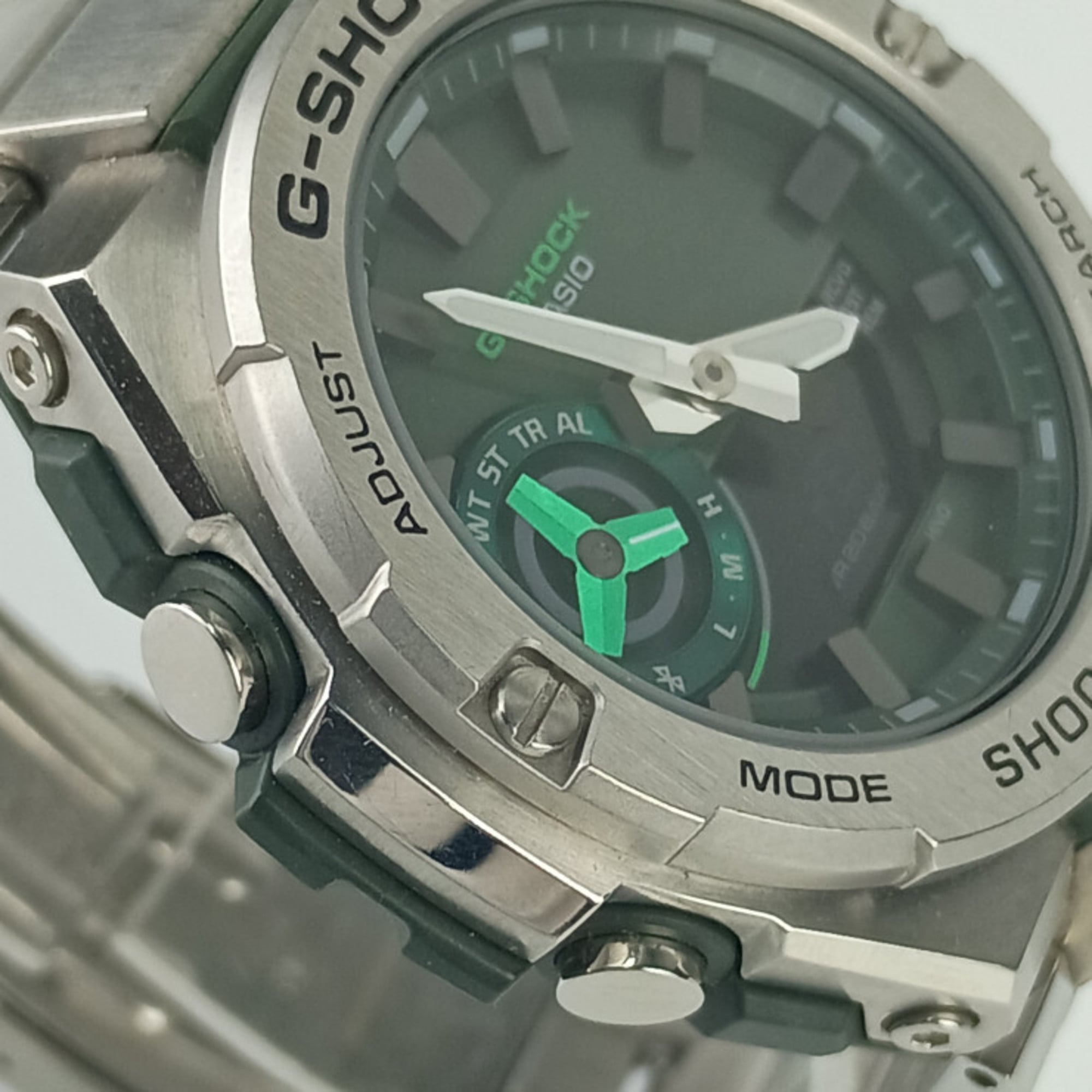 CASIO GSHOCK GSTEEL GSTB500 Series Watch (GSTB500AD3AJF) Khaki Dial Silver Resin/Stainless Steel Men's — Very Good