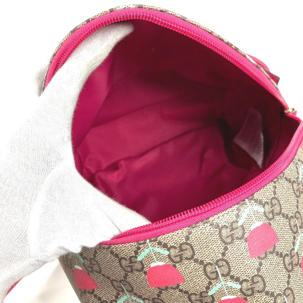 GUCCI 782708 Kim Seung-yeon GG Supreme Logo Flower Tulip Bag Backpack Rucksack Canvas Kids Beige Like New — Like New