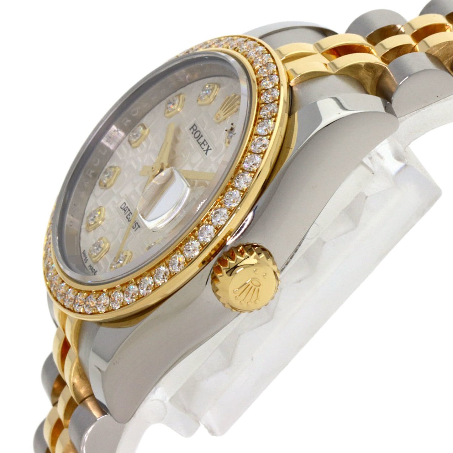 Rolex 179383G Datejust Bezel with 10 Diamonds, Stainless Steel/SSx18KYG/Diamond Women's Watch