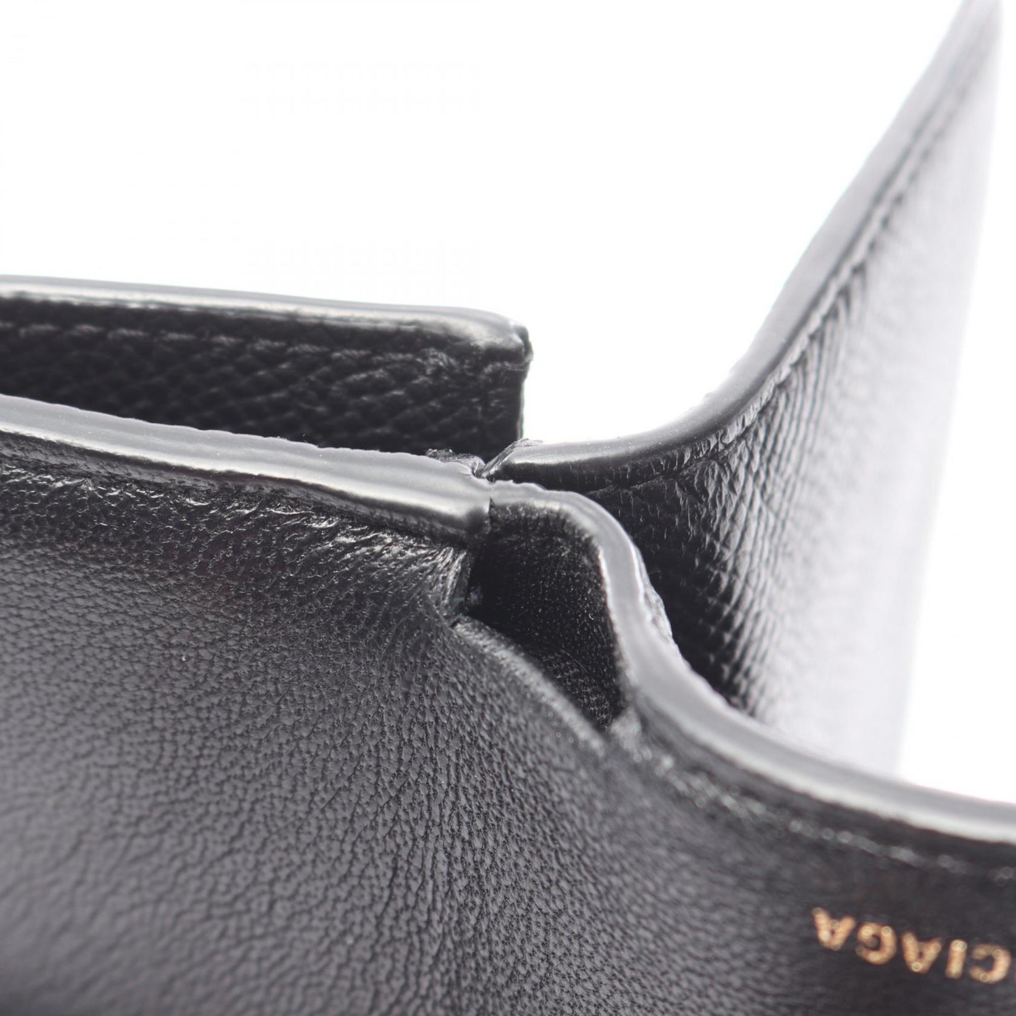 Balenciaga VILLE Tri-fold Wallet, Leather, Women's, Black, 558208