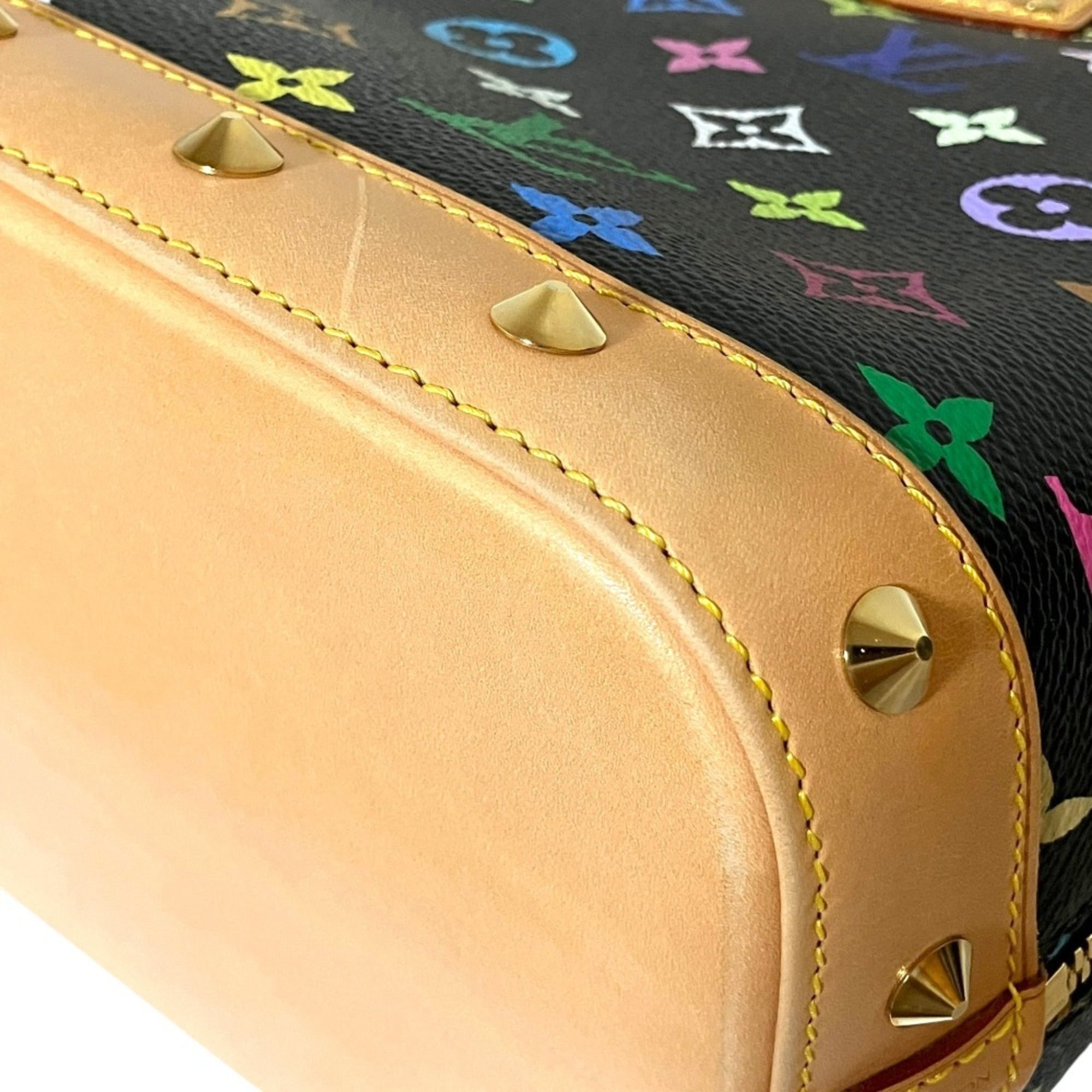 LOUIS VUITTON Alma Monogram Multi Handbag M40444 Black Multicolor Women's — Like New
