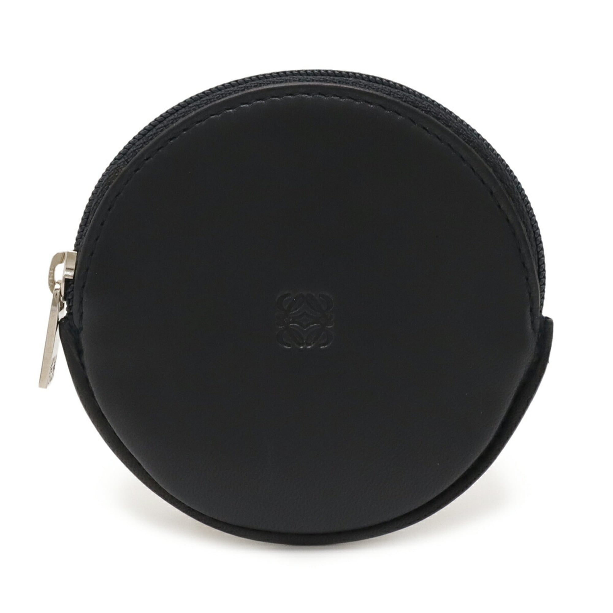 LOEWE Anagram coin case, wallet, purse, round leather, black