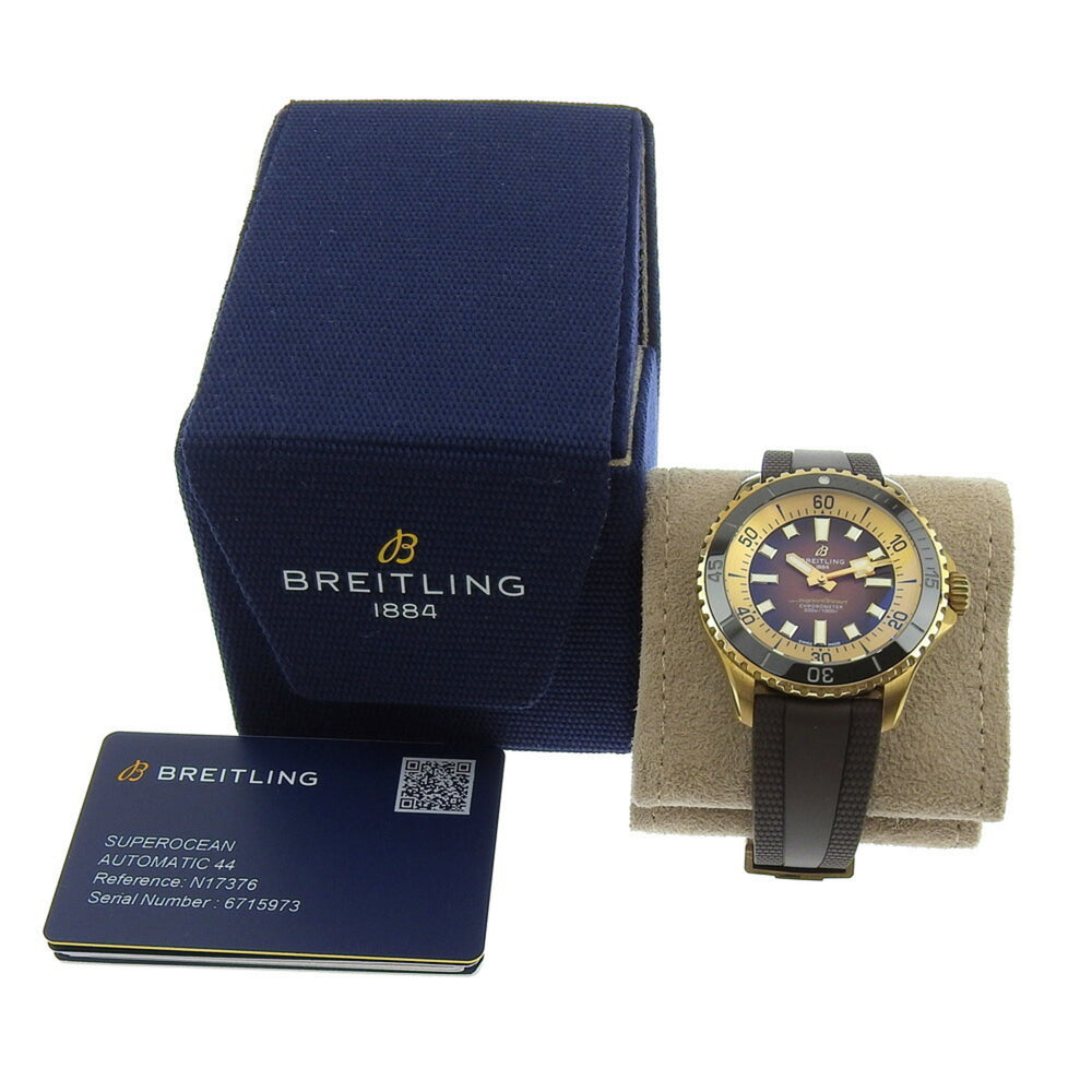BREITLING Super Ocean Automatic 44 Watch cal.SW200-1 N17376201Q1S1 x Rubber Bronze Brown Dial Men's — Very Good