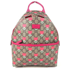 GUCCI 782708 Kim Seung-yeon GG Supreme Logo Flower Tulip Bag Backpack Rucksack Canvas Kids Beige Like New — Like New