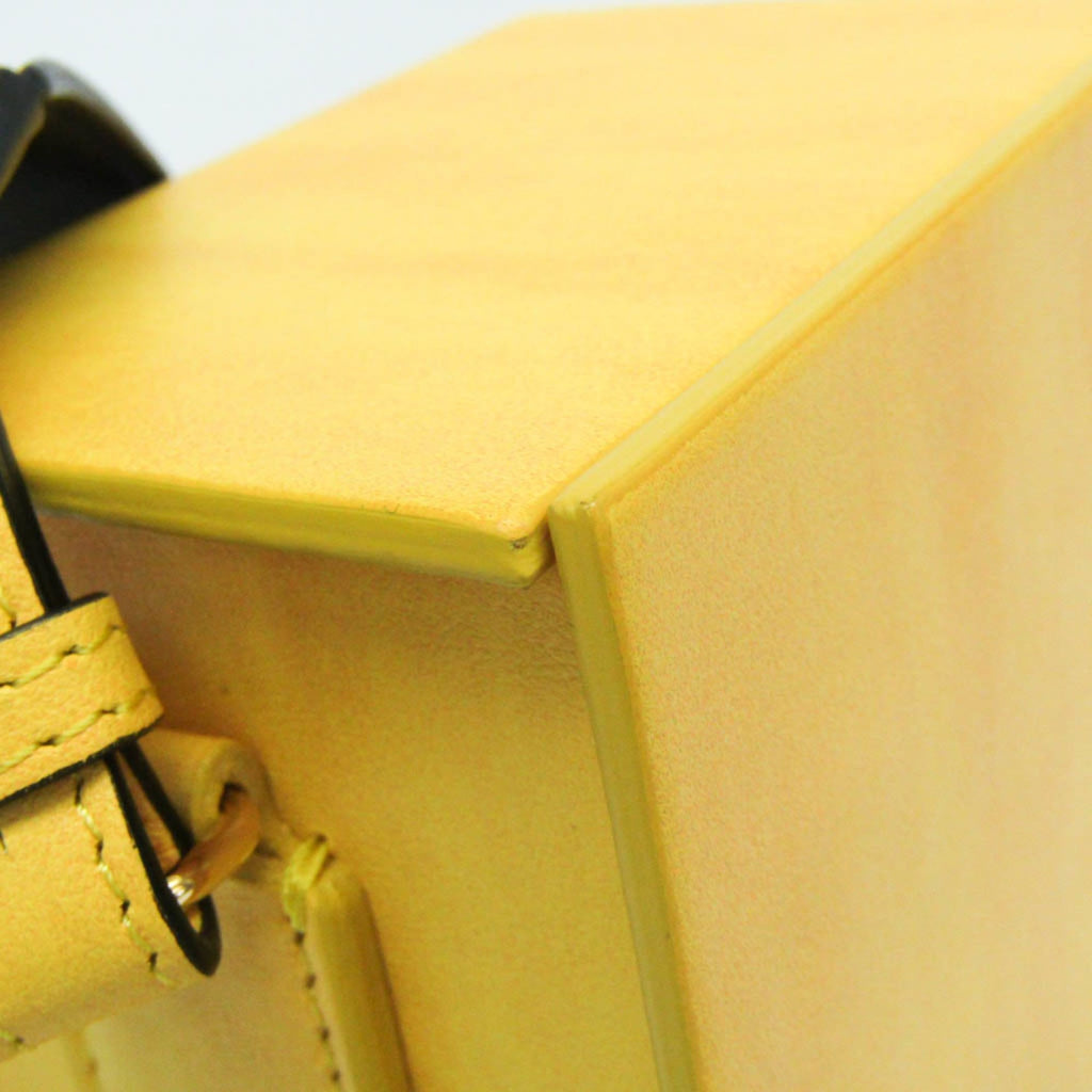 Fendi Box 7VA519 Women's Leather Shoulder Bag Yellow