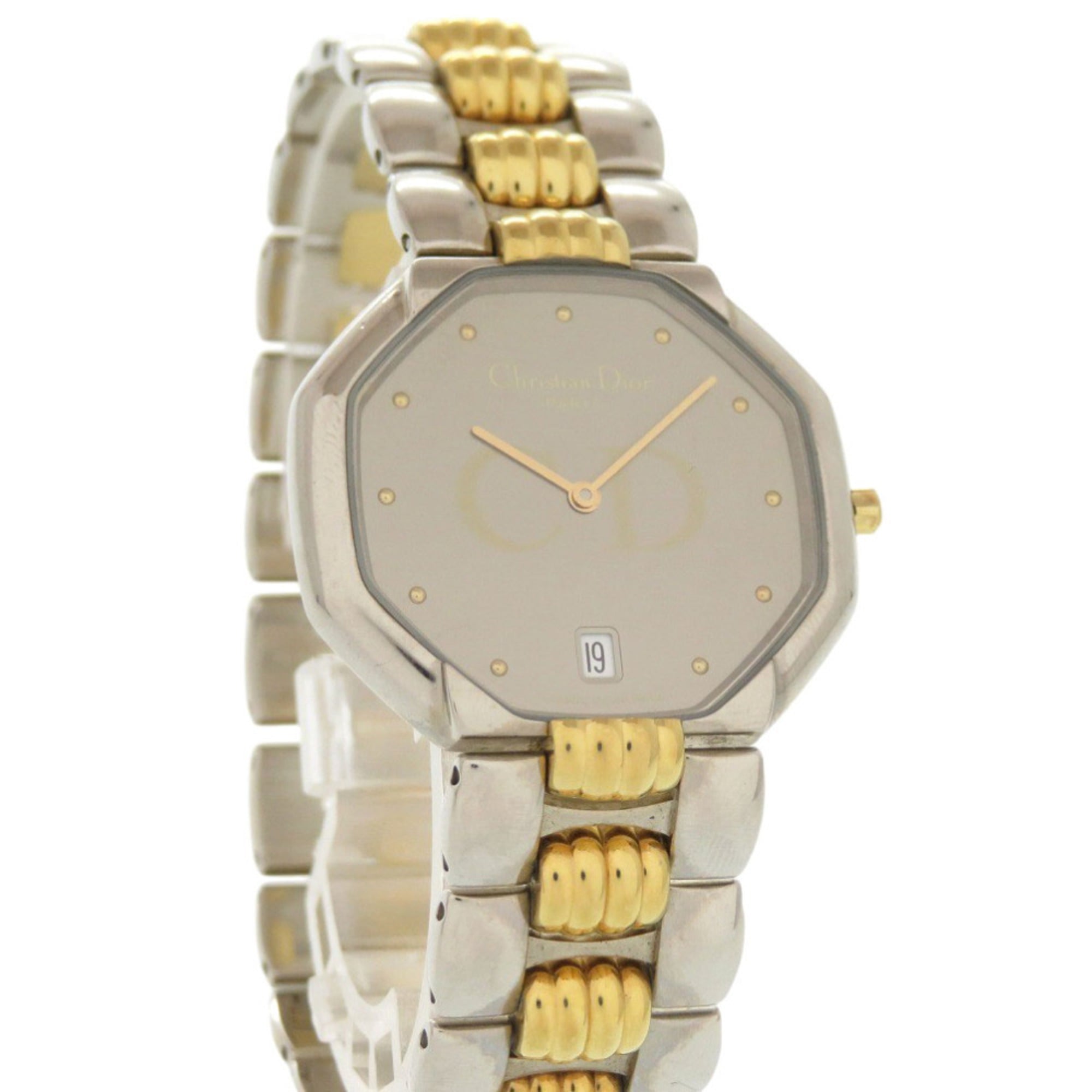 Christian Dior Octagon 45.204 Stainless Steel Silver and Gold Quartz Watch with Guarantee 0029 — Good