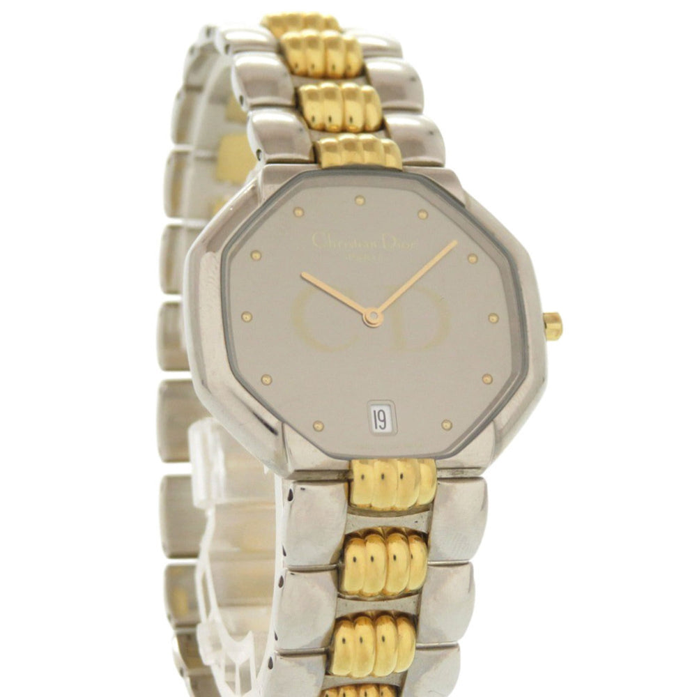 Christian Dior Octagon 45.204 Stainless Steel Silver and Gold Quartz Watch with Guarantee 0029 — Good