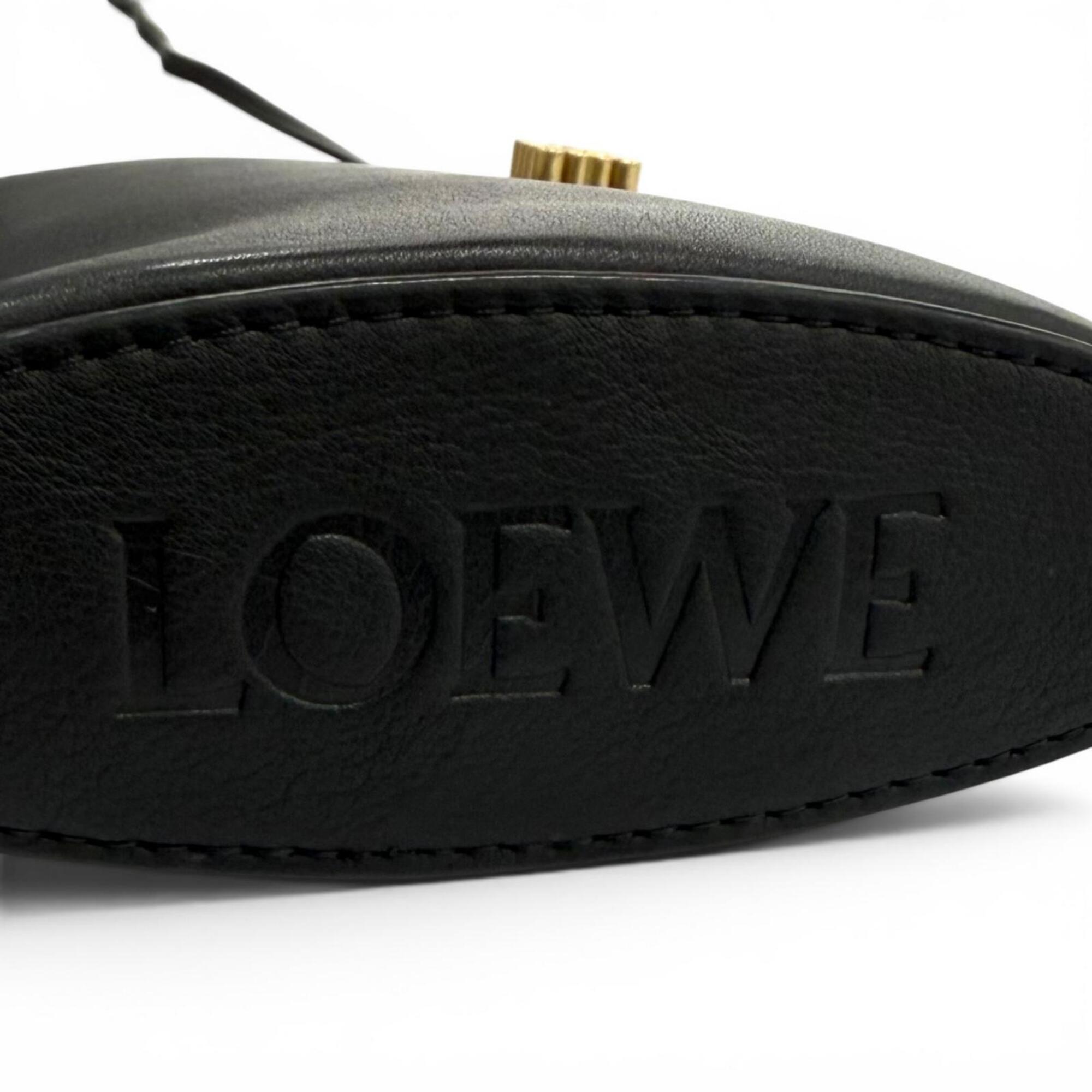 LOEWE C630R12X01 Classic Calfskin Dice Pocket Anagram Shoulder Bag, Black, Made in Spain, Women's, with Dust Bag — Like New