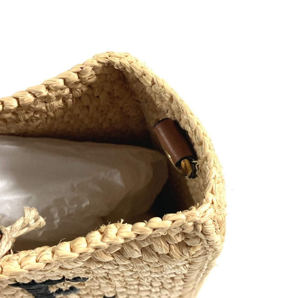 LOEWE Standard Bag Shoulder Tote Raffia Women's Beige x Brown E-240710-7 — New - Store Return