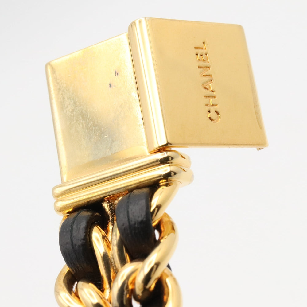 Chanel CHANEL Première S Watch, Gold Plated (GP), Leather Strap, Women's, Black, H0001 — Very Good