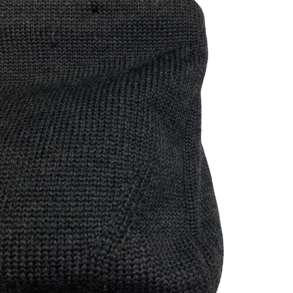 PRADA Prada Wool Knit Leather Tote Bag B9444 Black Women's